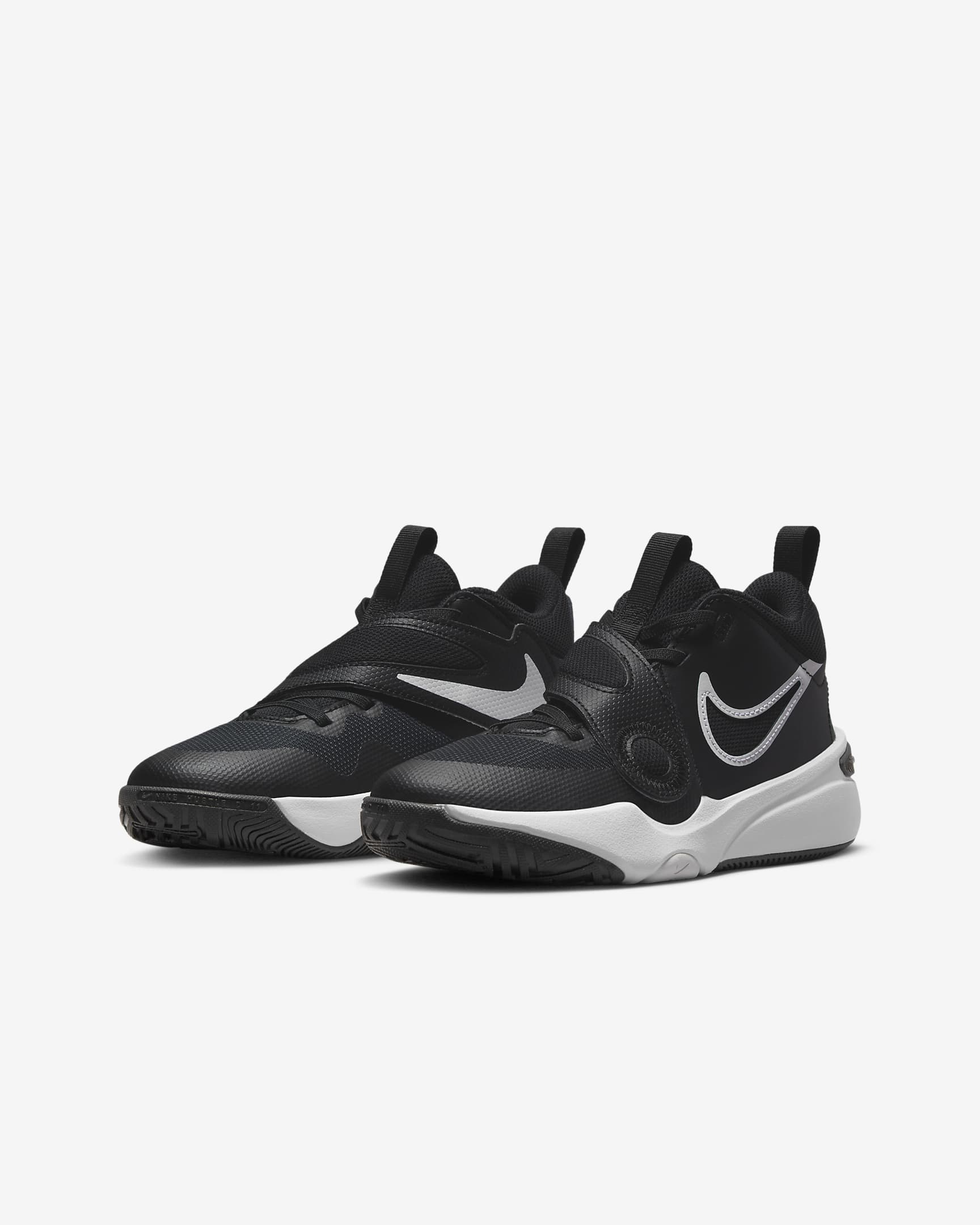 Παπούτσια μπάσκετ Nike Team Hustle D 11 για μεγάλα παιδιά - Μαύρο/Λευκό