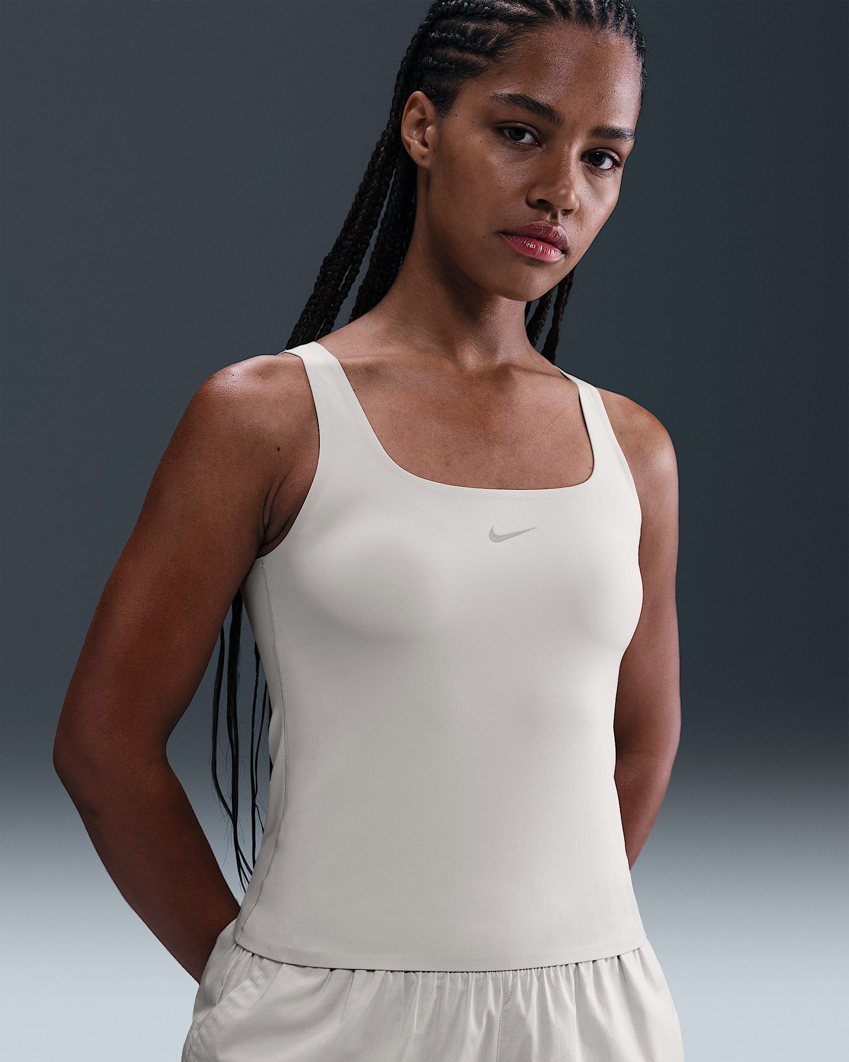 Nike Form Women's Tank Top - Light Orewood Brown/Light Iron Ore