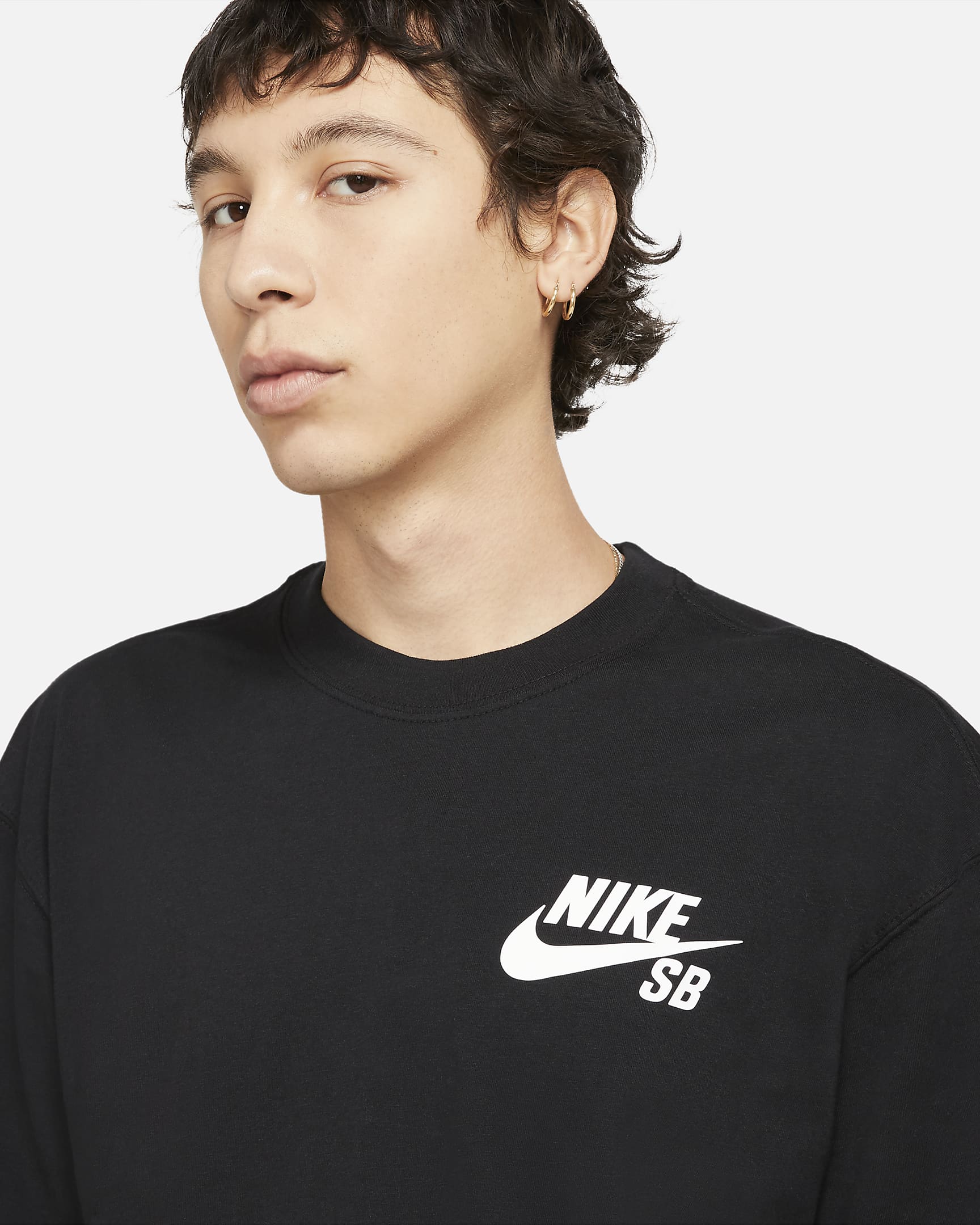 T-shirt de skateboard à logo Nike SB - Noir/Blanc