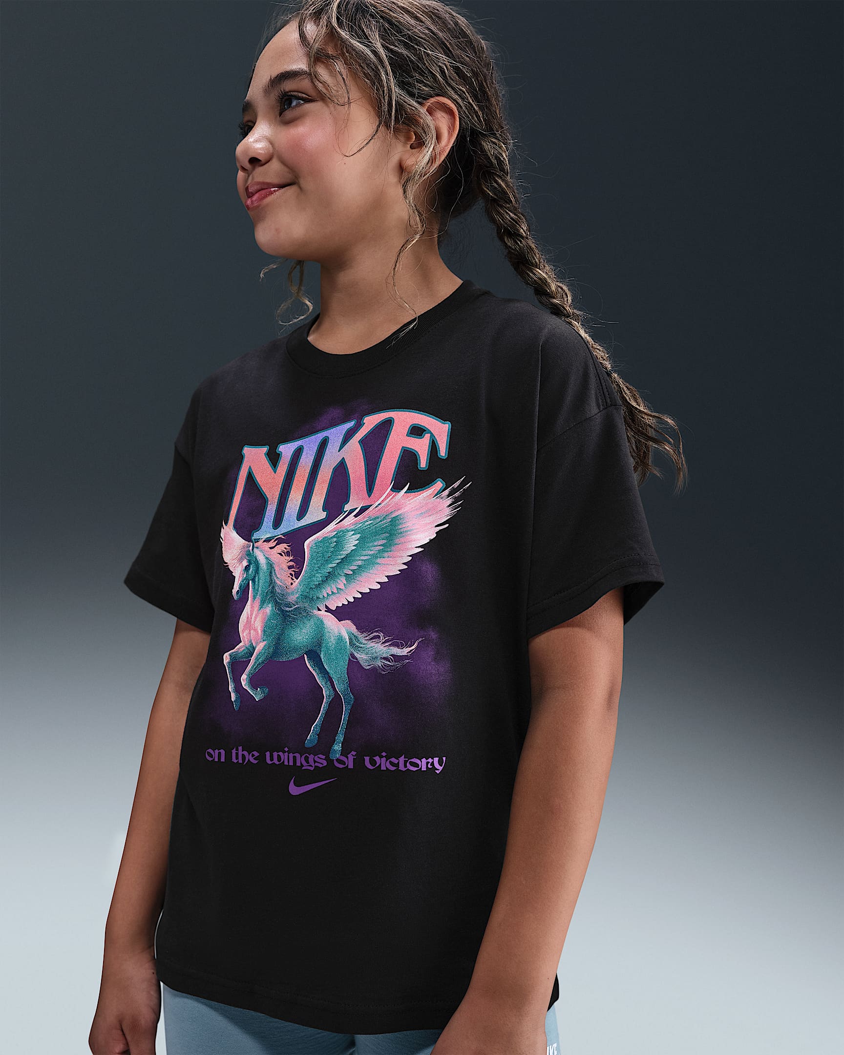 Tričko Nike Sportswear pro větší děti (dívky) - Černá