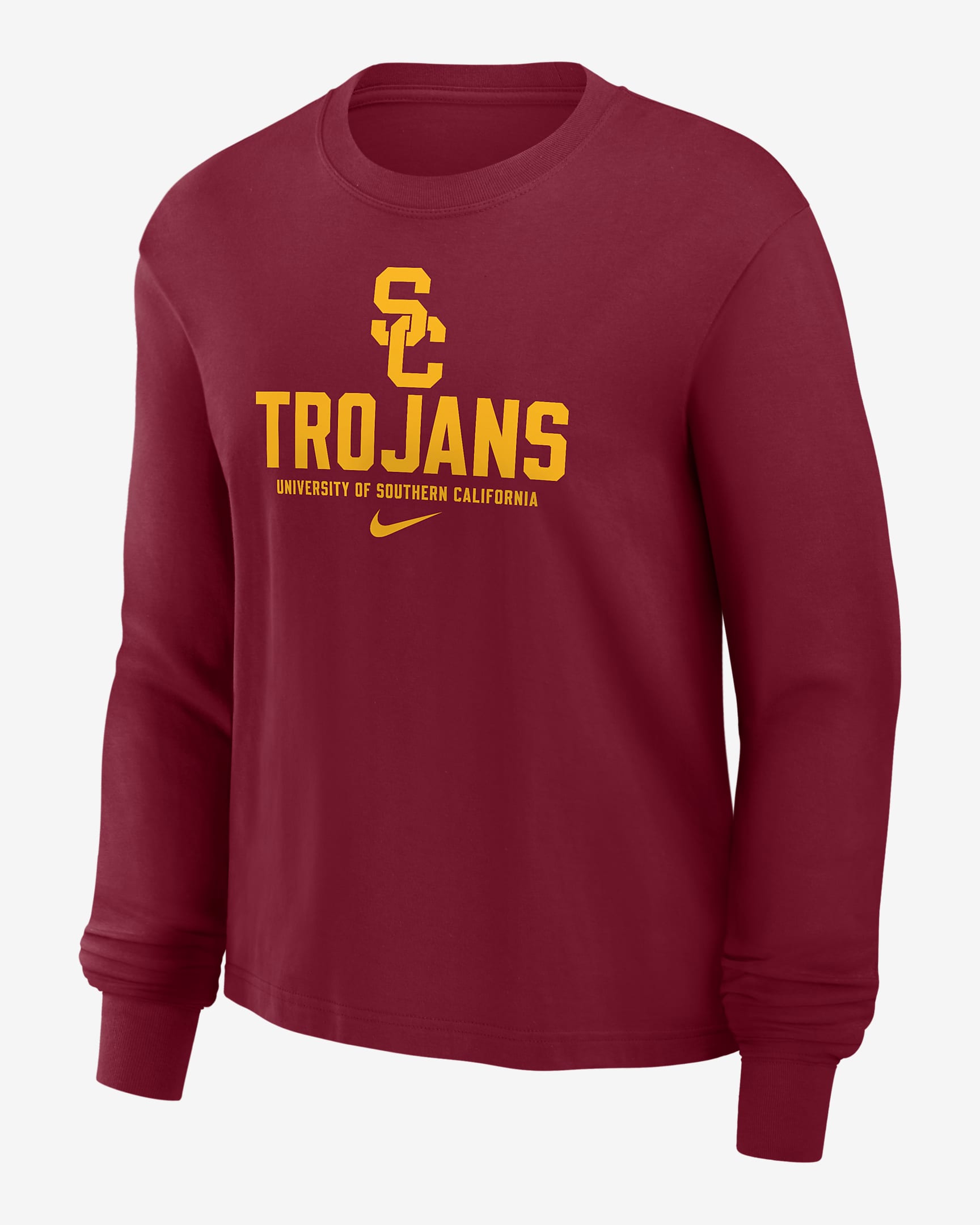 USC Trojans Primetime University Boxy Women's Nike College Long-Sleeve T-Shirt - Team Crimson