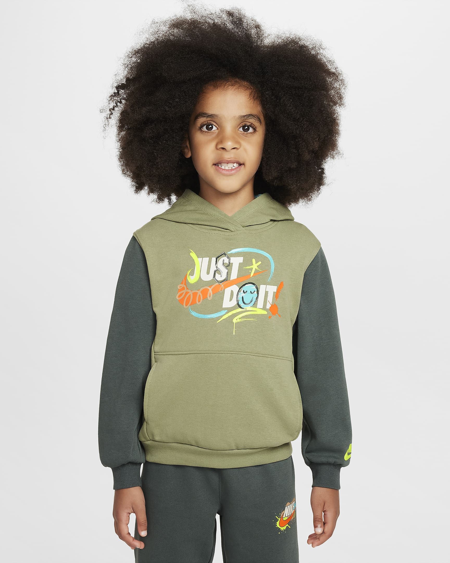 Nike Sportswear "Express Yourself" Little Kids' 2-Piece Pullover Set - Vintage Green