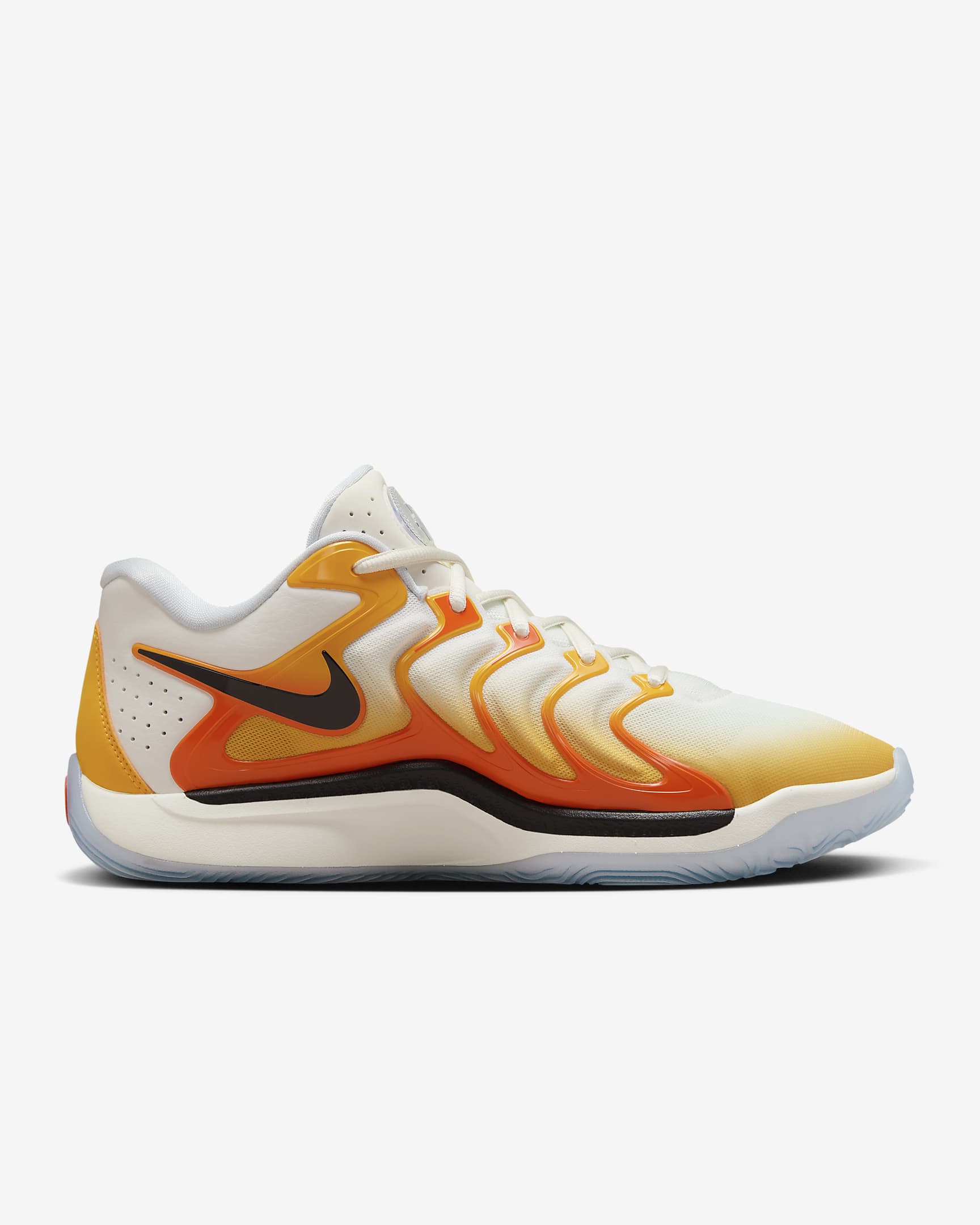 Tenis de básquetbol KD17 "Sunrise" - Oro universitario/Naranja seguridad/Azul universitario/Negro