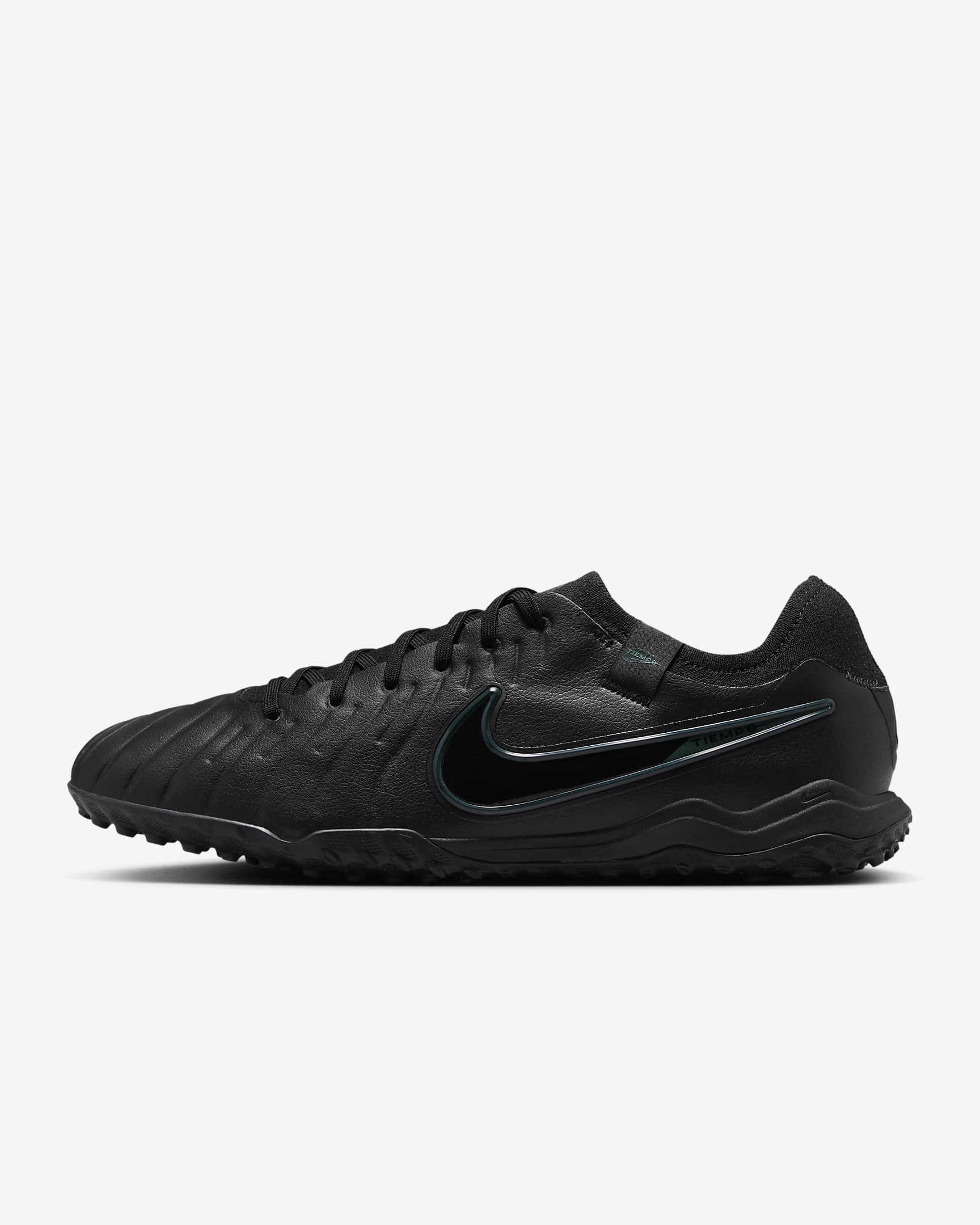 Nike Tiempo Legend 10 Pro Low-Top-Fußballschuh für Turf - Schwarz/Deep Jungle/Schwarz