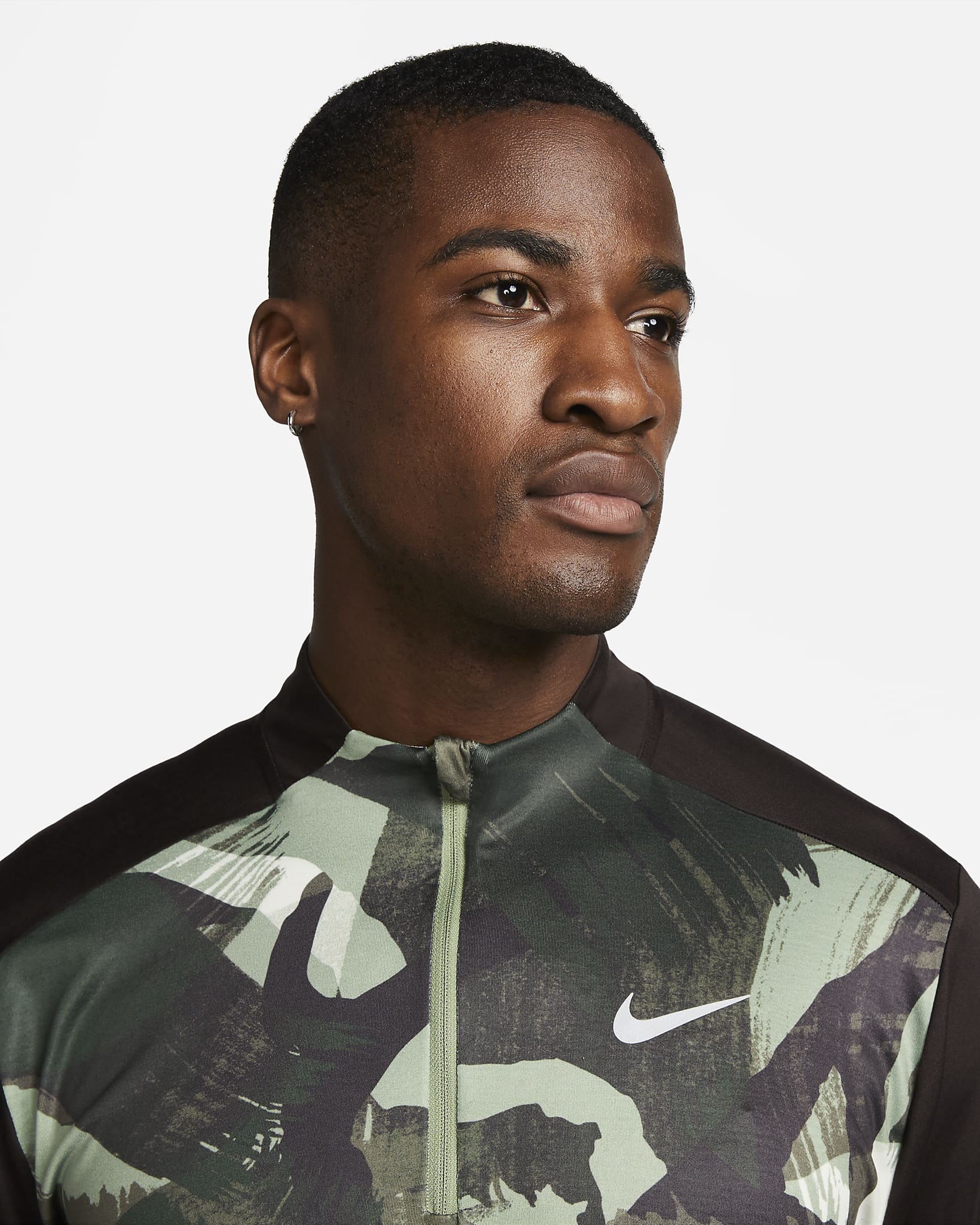 Haut de running camouflage à demi-zip Nike Dri-FIT pour homme. Nike LU