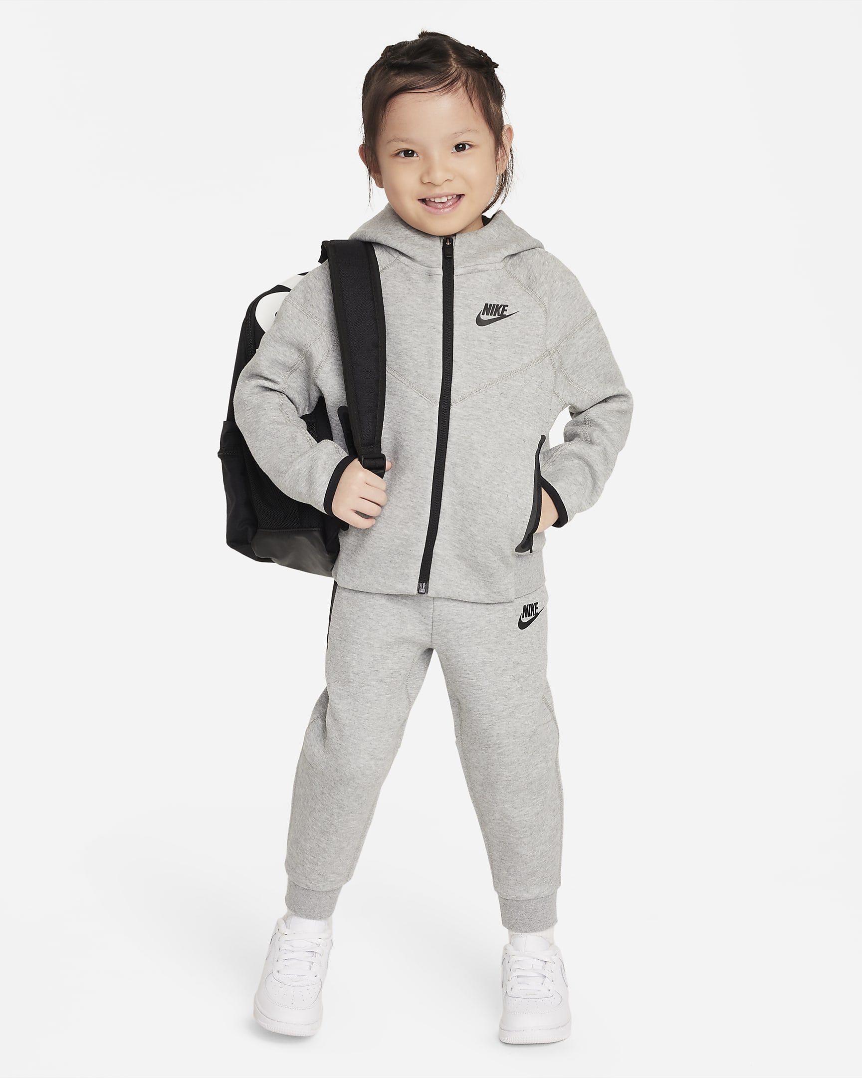 Nike Sportswear Tech Fleece Full-Zip Set Conjunto de dos piezas de sudadera con capucha - Infantil - Gris oscuro jaspeado