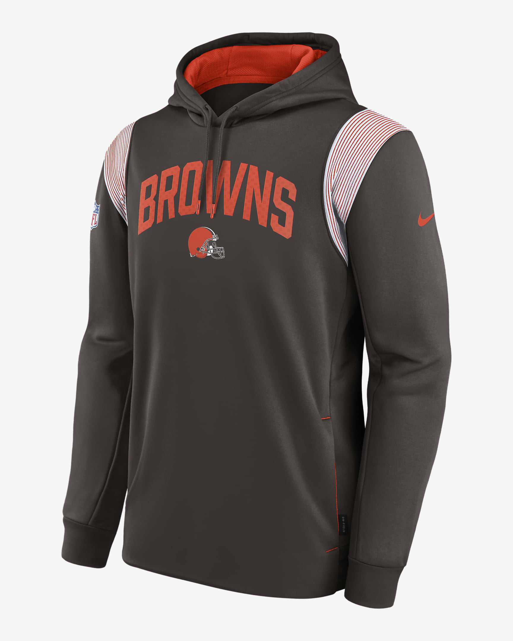 Nike Therma Athletic Stack (NFL Cleveland Browns) Mens Pullover Hoodie 