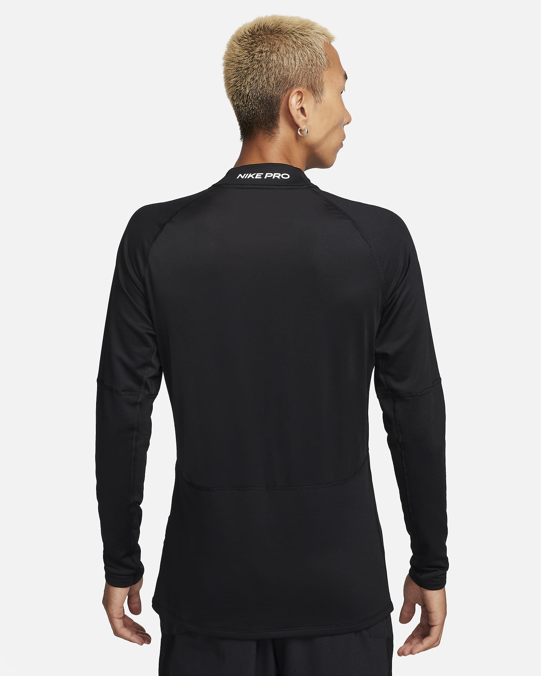 Nike Pro Men's Dri-FIT Warm Long-Sleeve Fitness Mock - Black/White