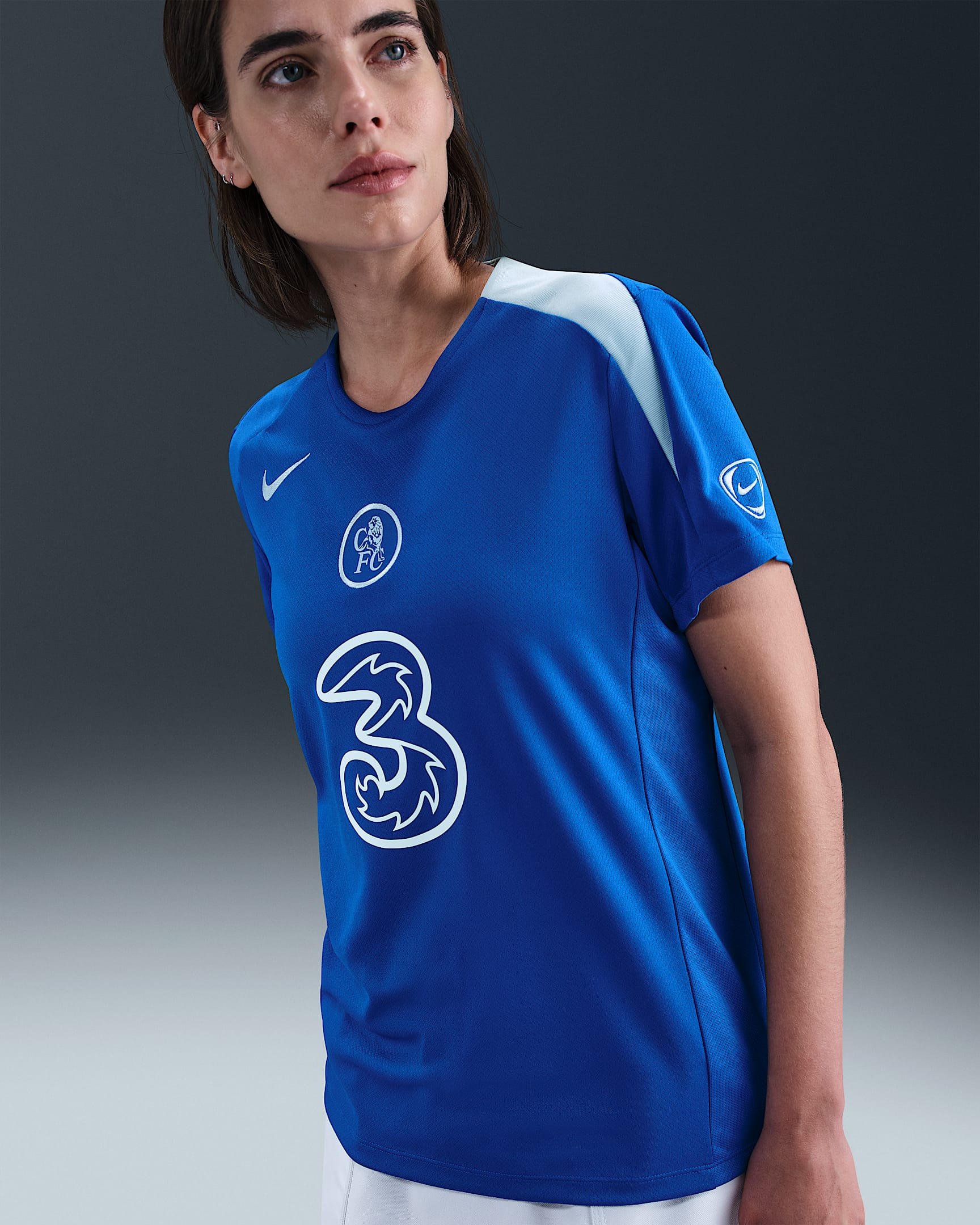 Dámské třetí pleteninové fotbalové tričko Nike Dri-FIT Nike Total 90 Chelsea FC Strike - Game Royal/Game Royal/Field Silver/Field Silver