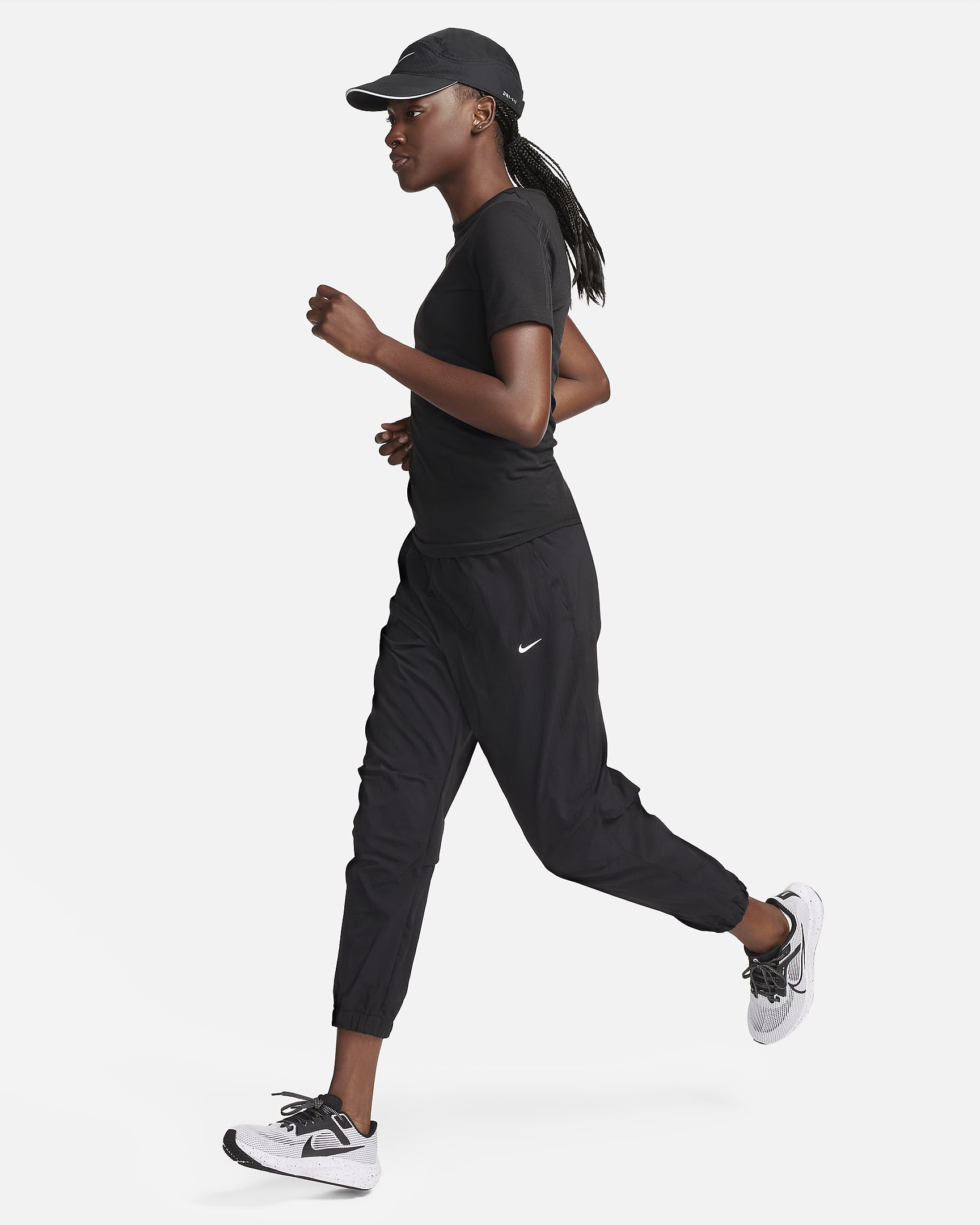 Nike Dri-FIT Fast Women's Mid-Rise 7/8 Warm-Up Running Trousers - Black