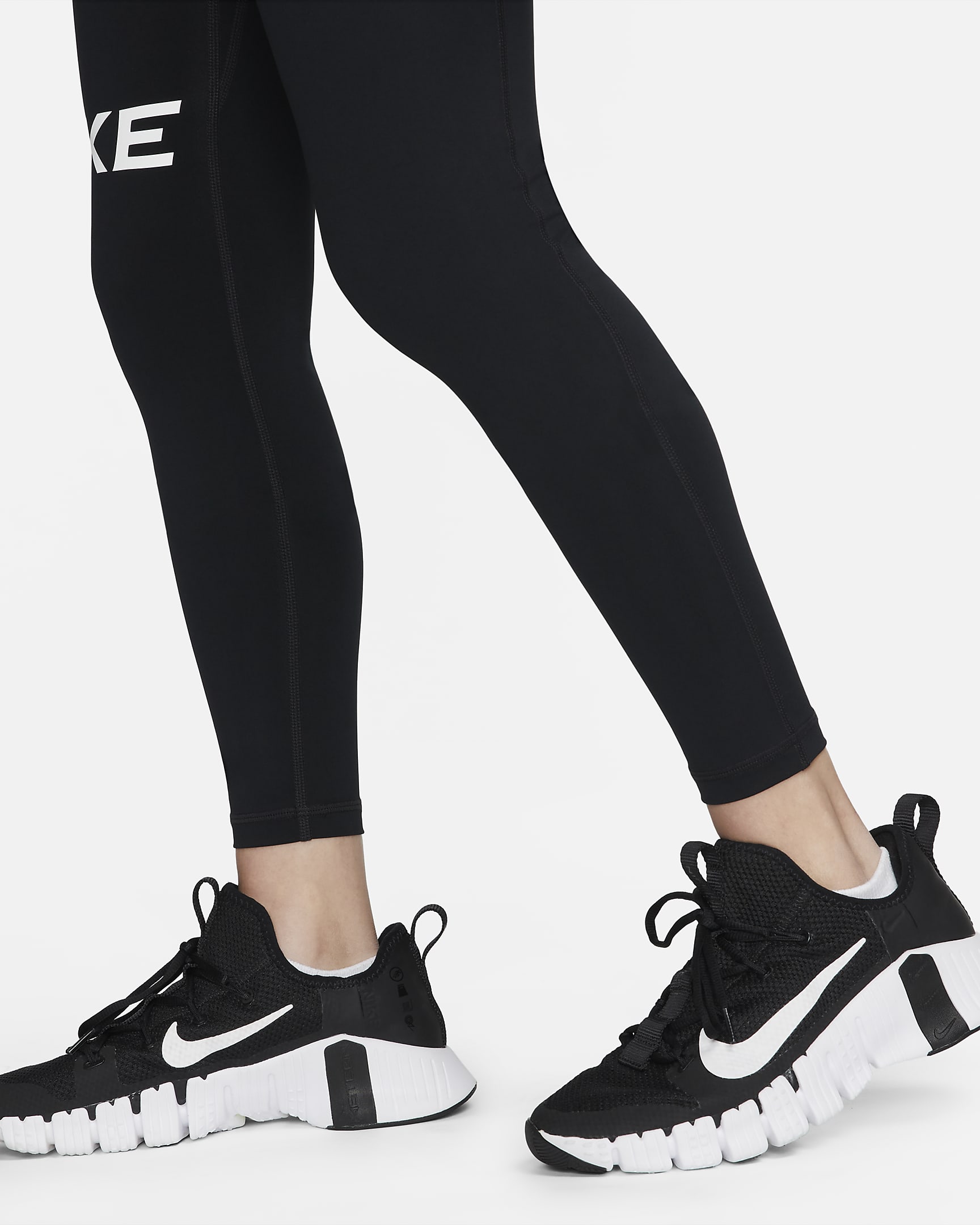 Nike Pro Dri-FIT Women's Mid-Rise Full-Length Graphic Training Leggings - Black/Anthracite/White