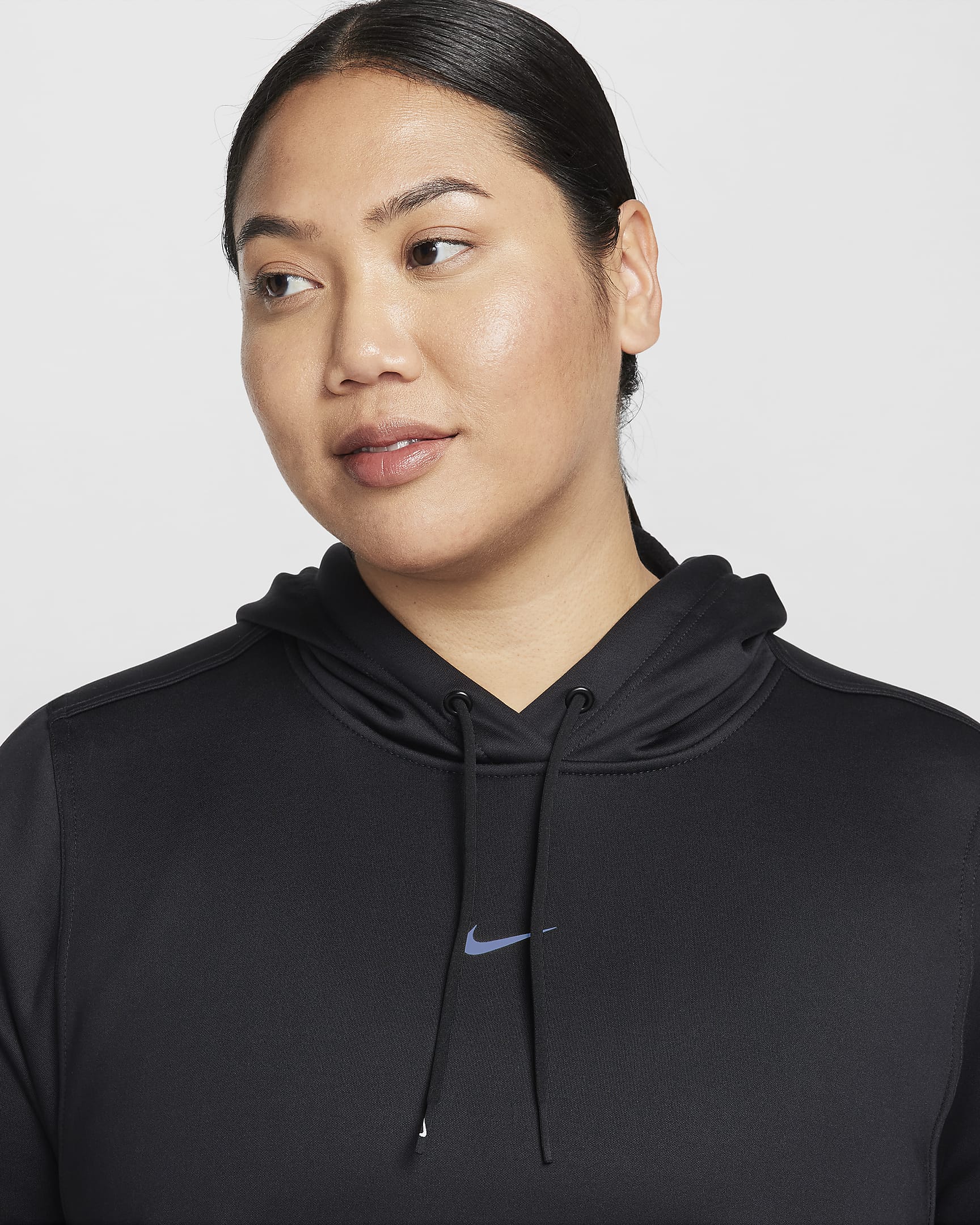 Nike Therma-FIT One Women's Pullover Hoodie (Plus Size) - Black/White