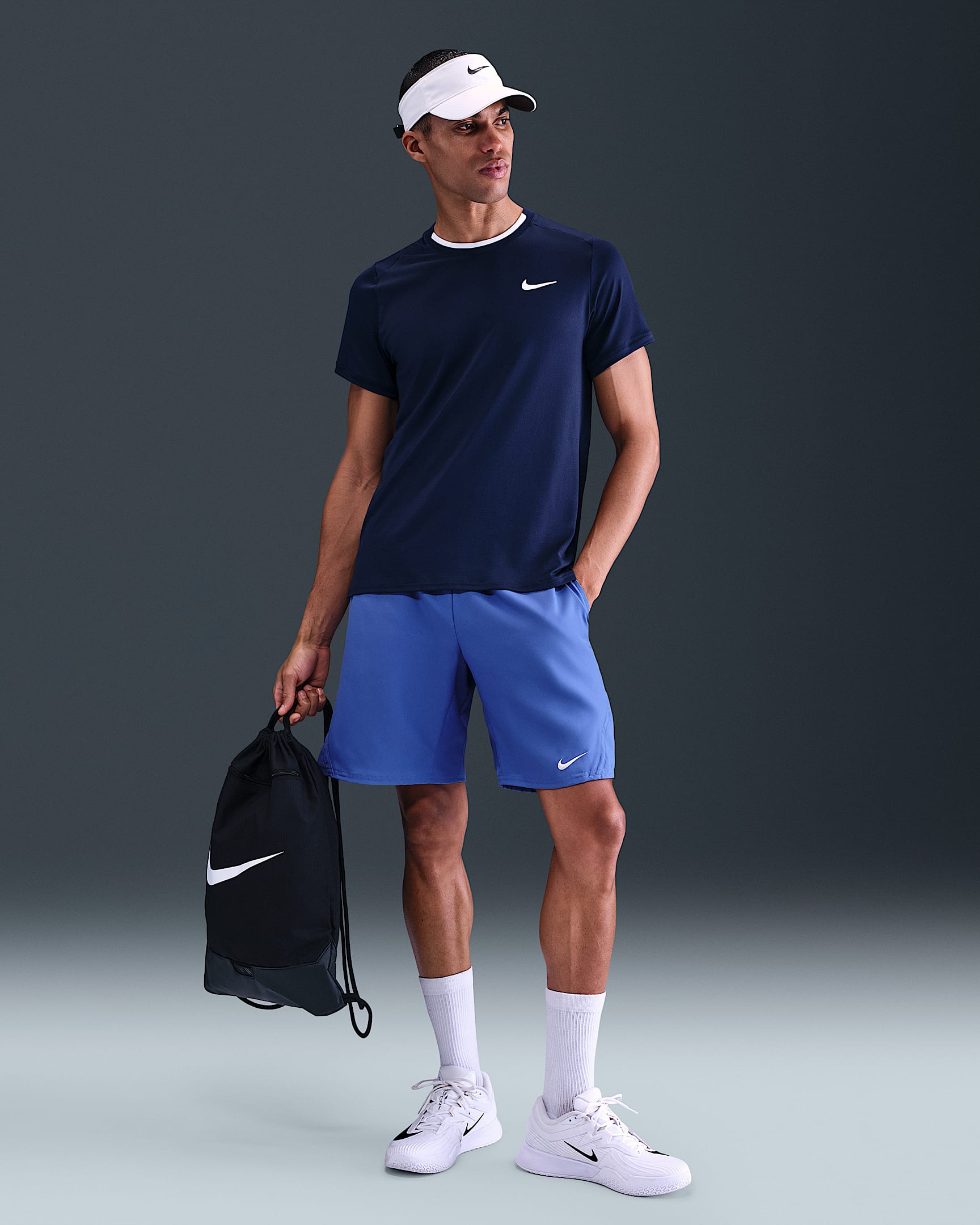 NikeCourt Victory Men's Dri-FIT 9" Tennis Shorts - Comet Blue/White