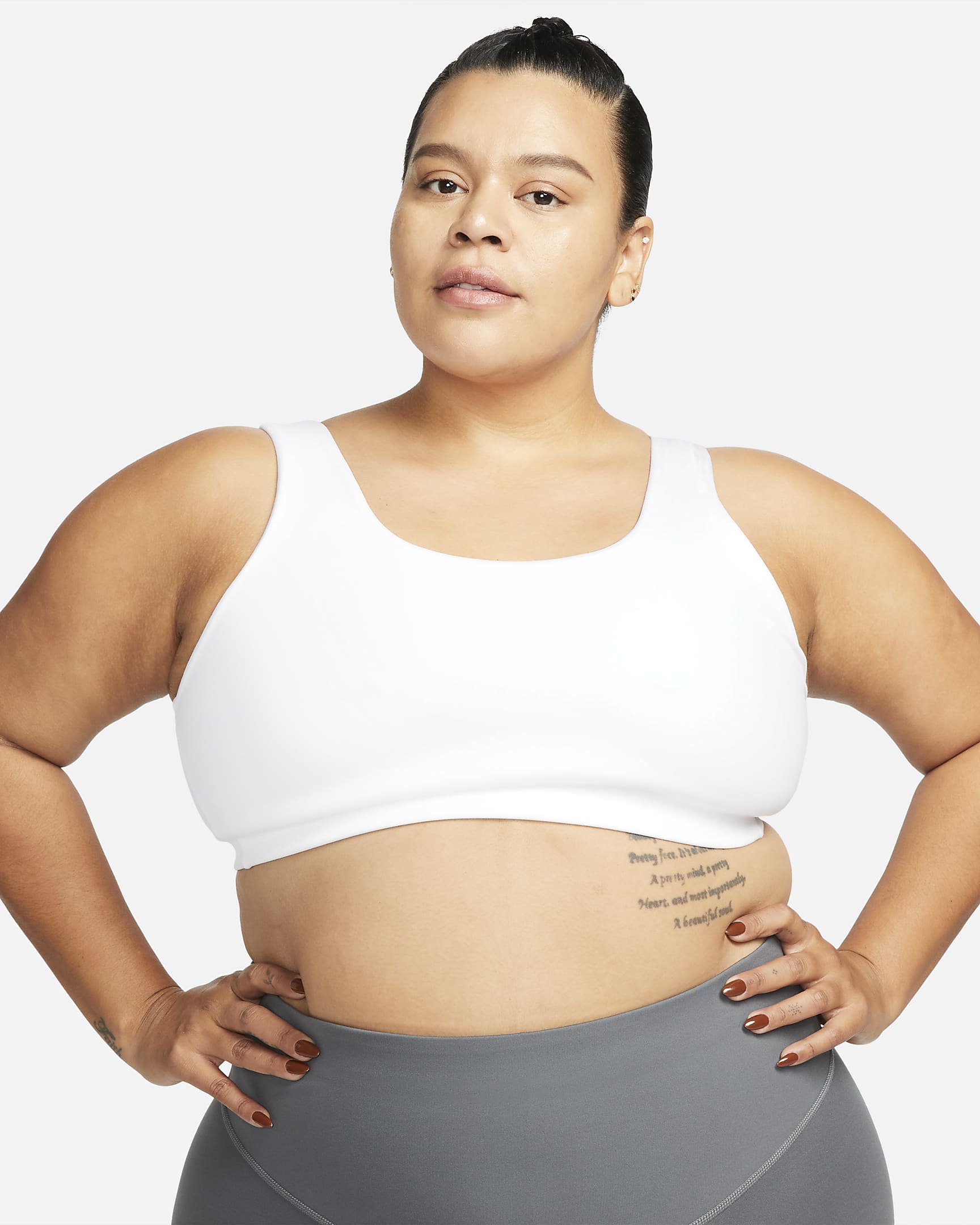 Nike Alate All U Women's Light-Support Lightly Lined U-Neck Sports Bra (Plus Size) - White