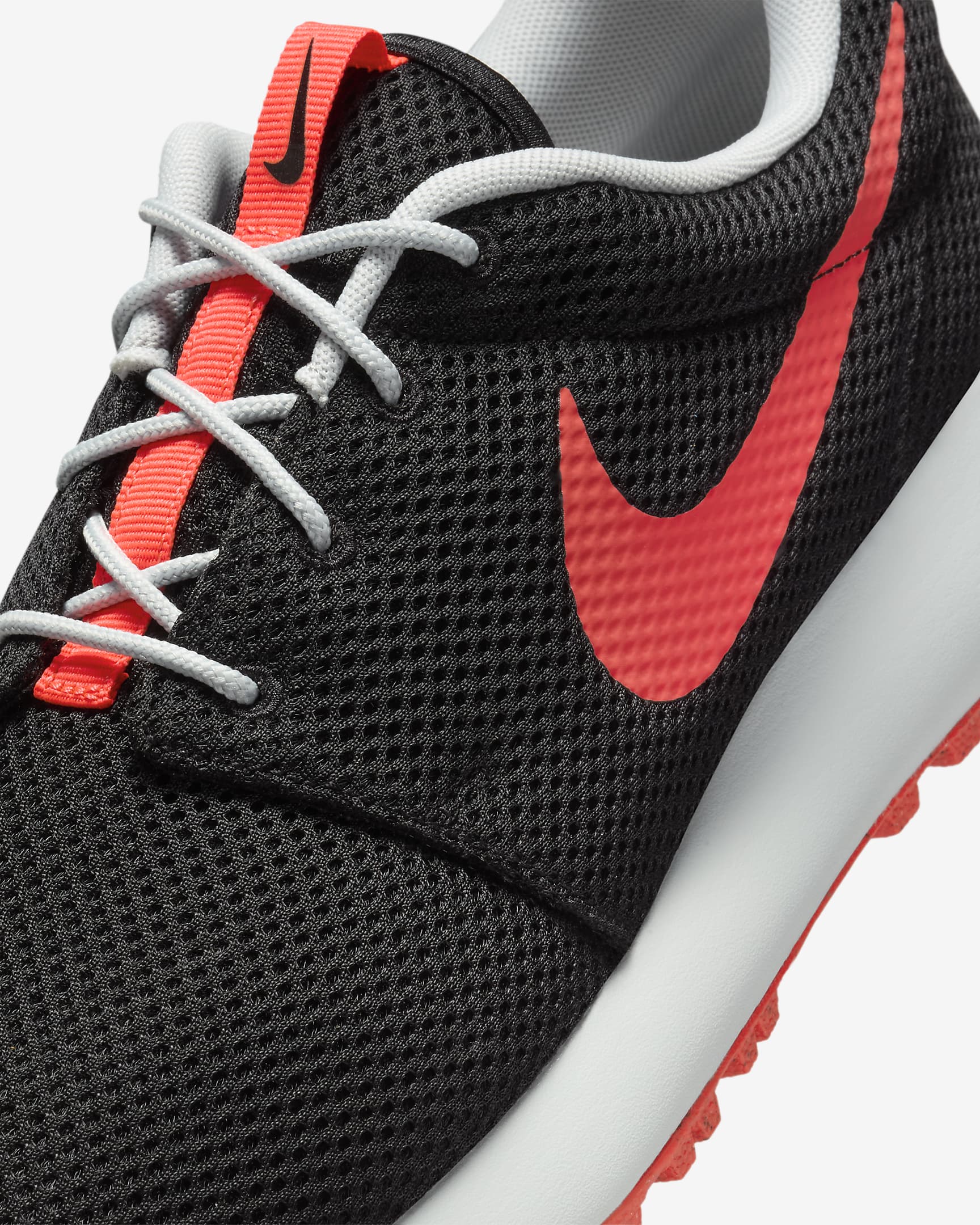 Chaussure de golf Roshe G Next Nature pour homme - Noir/Pure Platinum/Bright Crimson