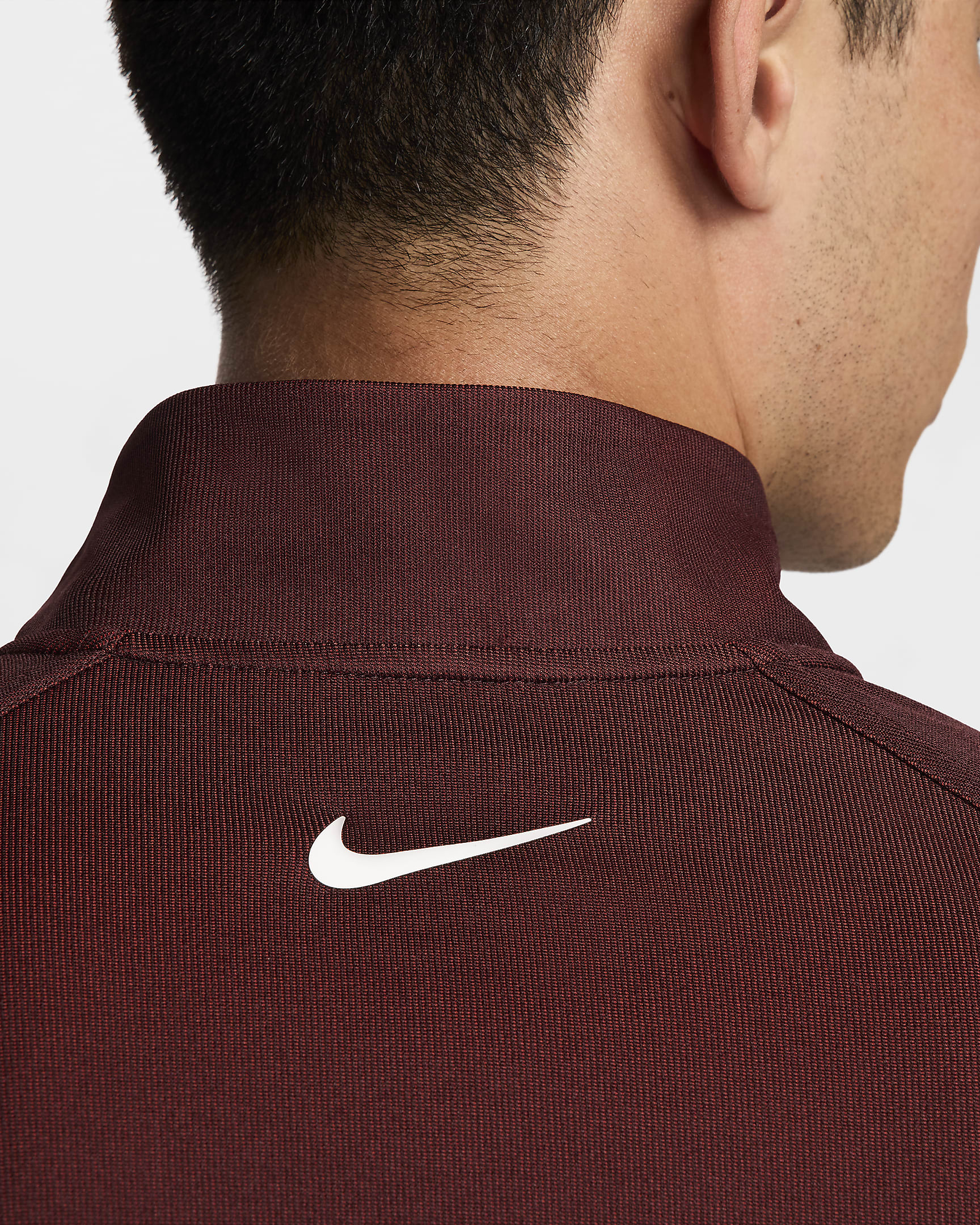 Nike Tour Men's Dri-FIT ADV 1/2-Zip Golf Top - Dragon Red/Burgundy Crush/White