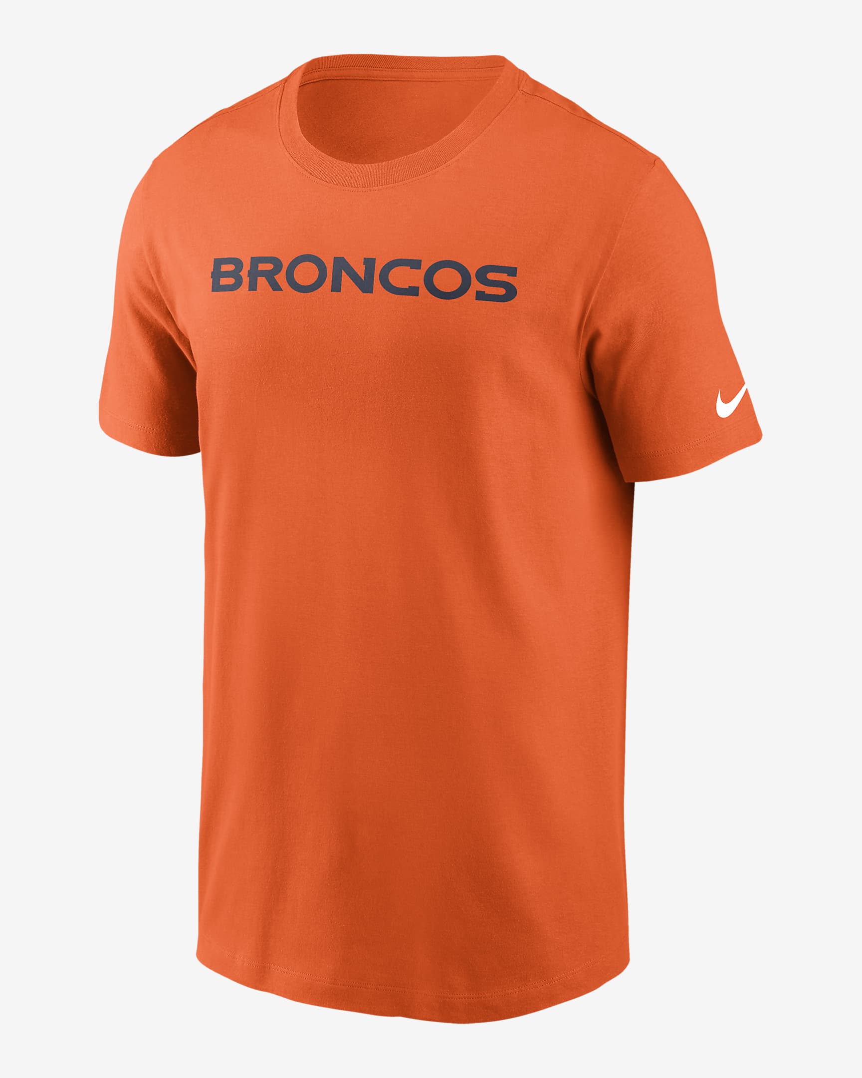 Denver Broncos Primetime Wordmark Essential Men's Nike NFL T-Shirt - Orange