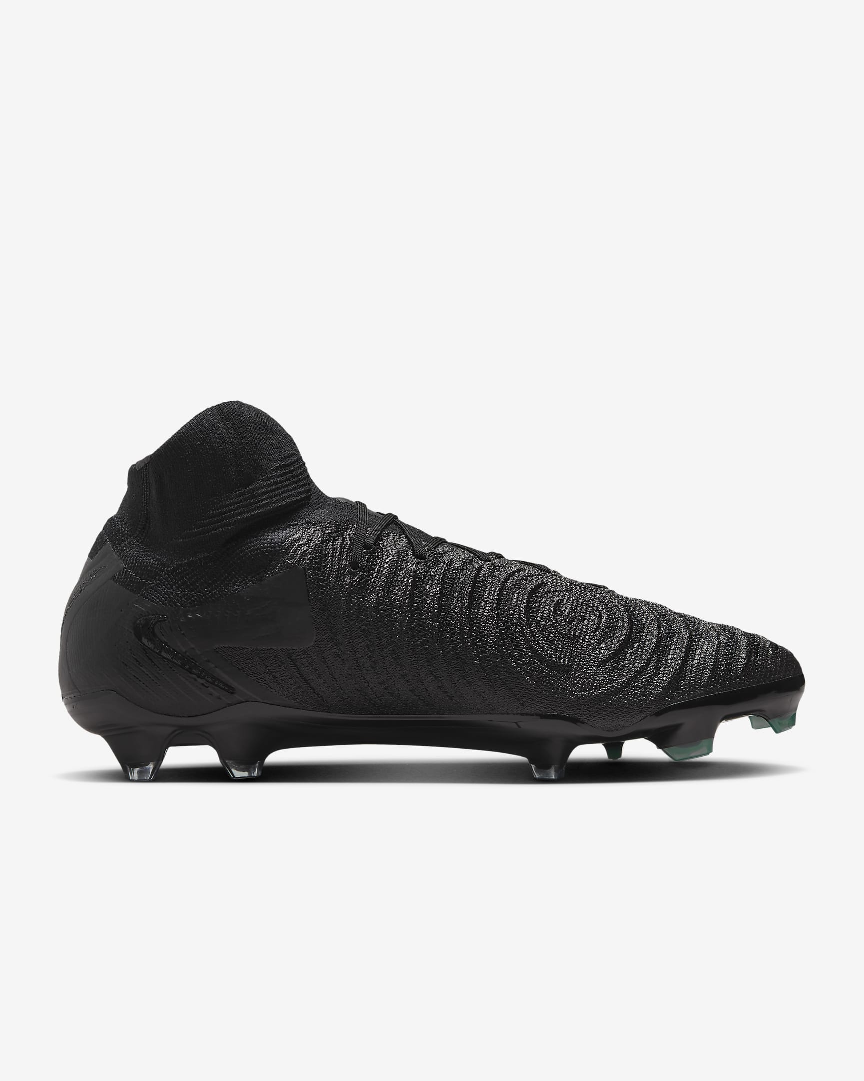 Nike Phantom Luna 2 Elite fotballsko med høy profil til gress - Svart/Deep Jungle/Svart