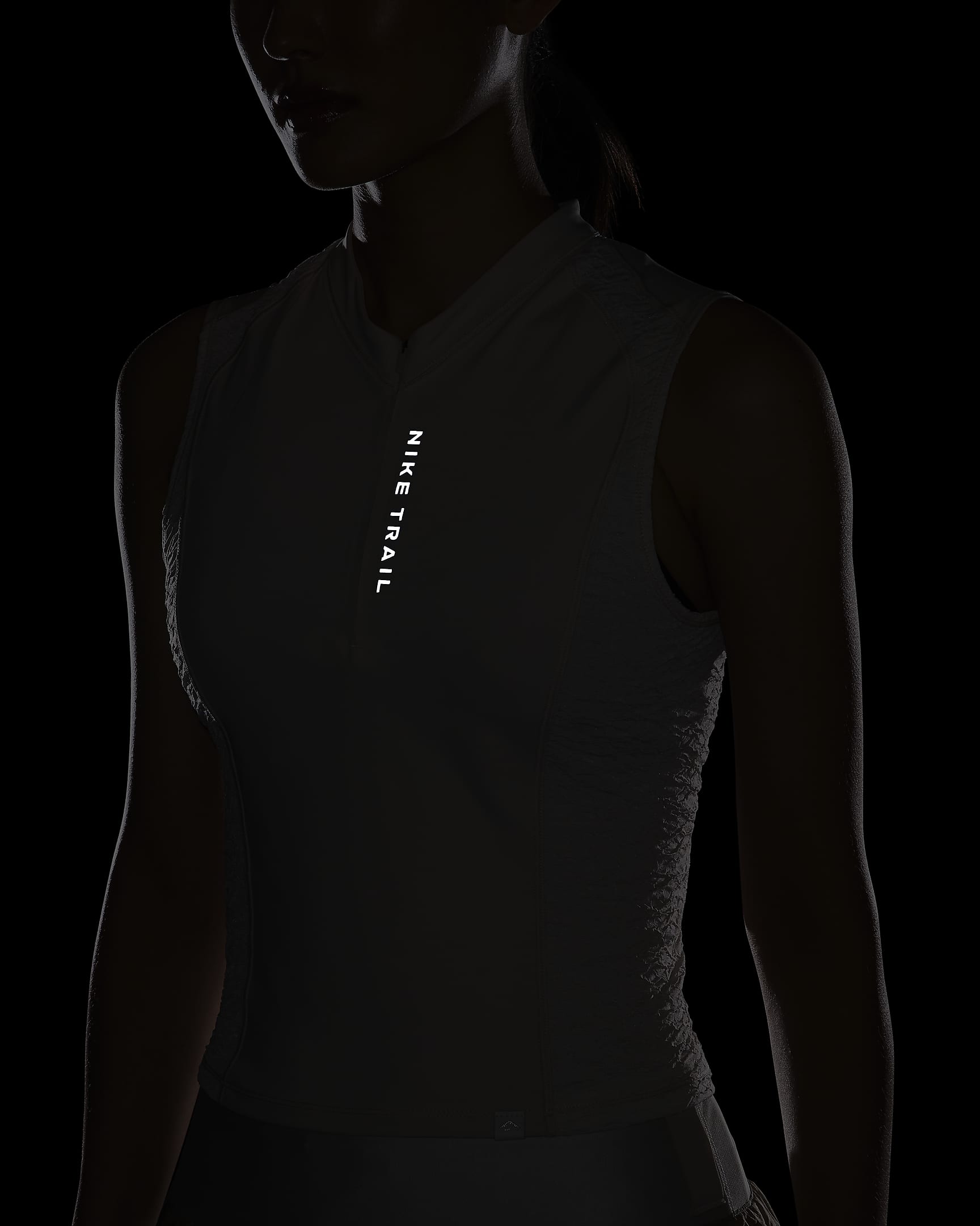 Nike Trail Women's Dri-FIT 1/4-Zip Running Tank Top - Light Orewood Brown/Light Orewood Brown/Khaki