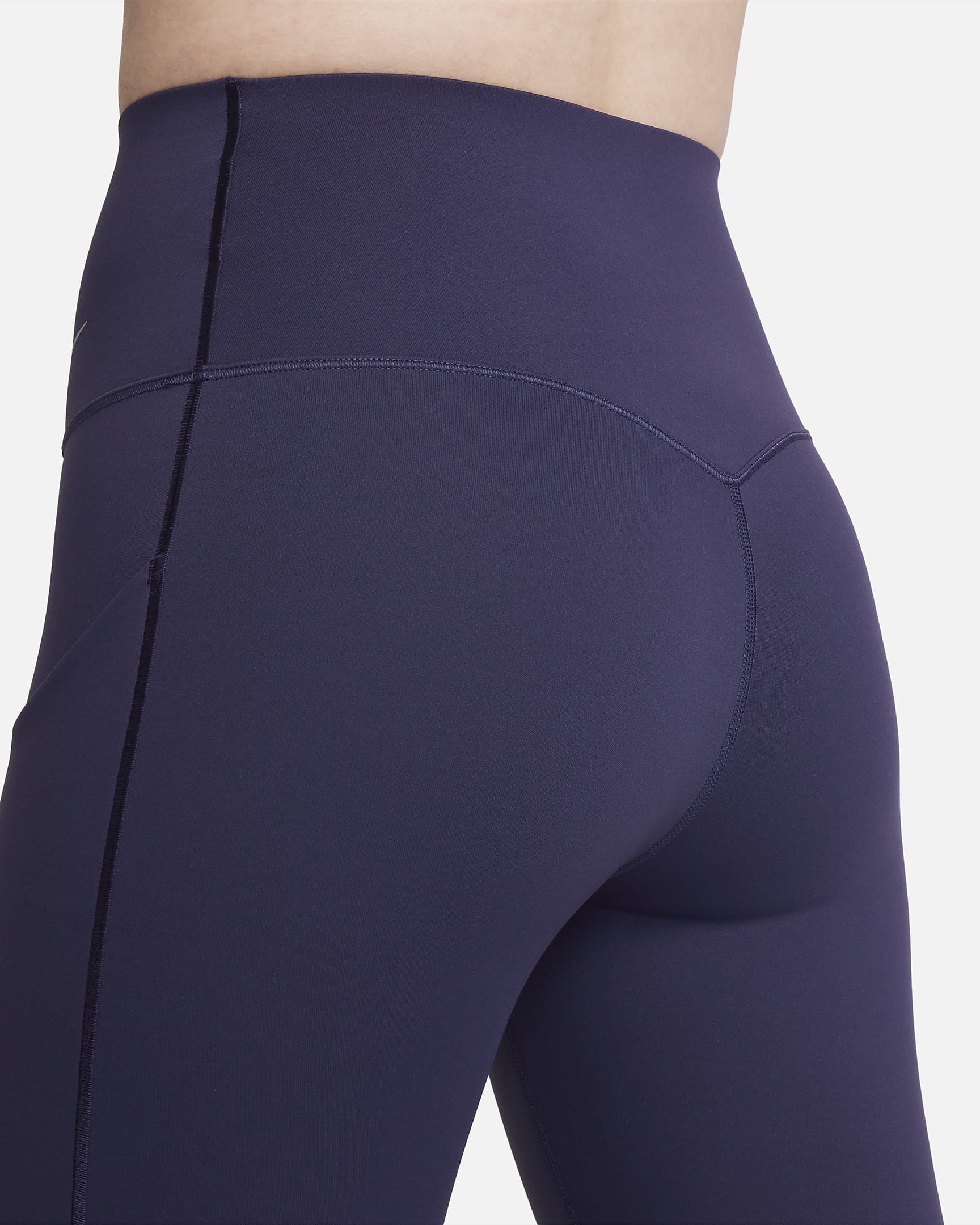 Nike Universa Women's Medium-Support High-Waisted 7/8 Leggings with Pockets - Purple Ink/Black