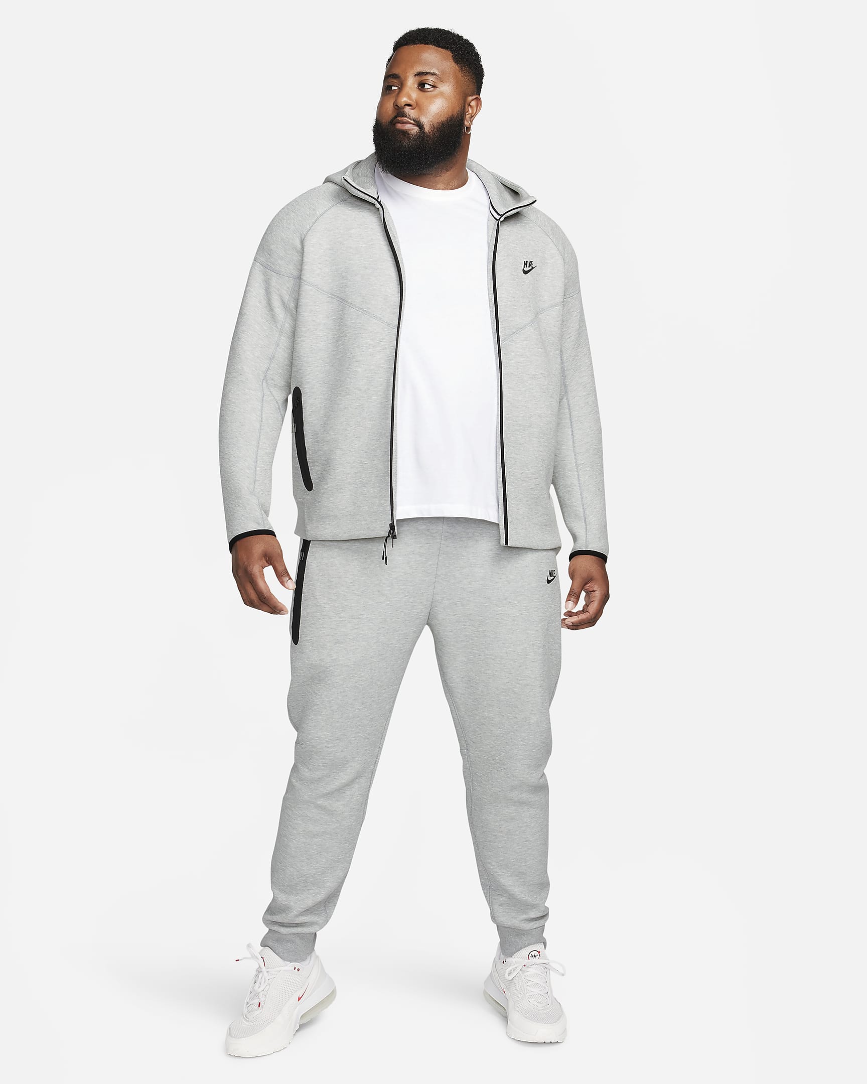 Pánské běžecké kalhoty Nike Sportswear Tech Fleece - Dark Grey Heather/Černá