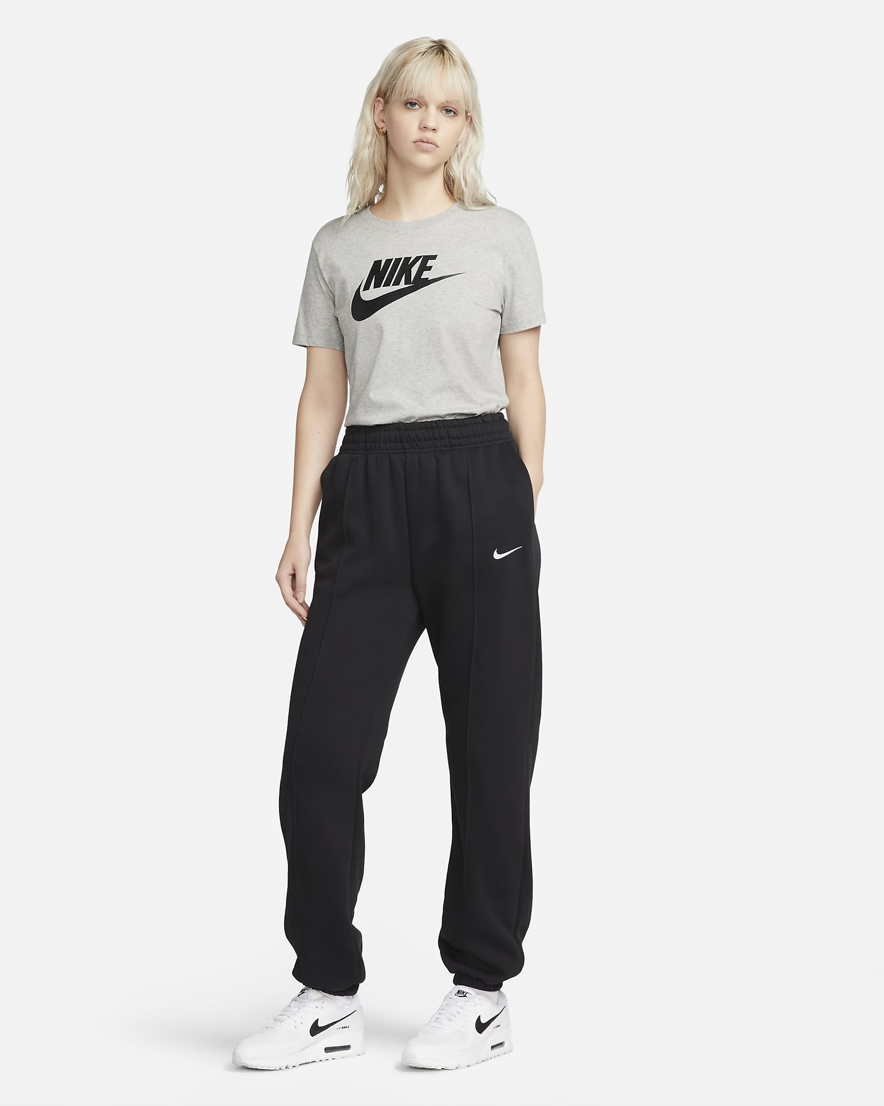 Nike Sportswear Essentials Women's Logo T-Shirt - Dark Grey Heather/Black