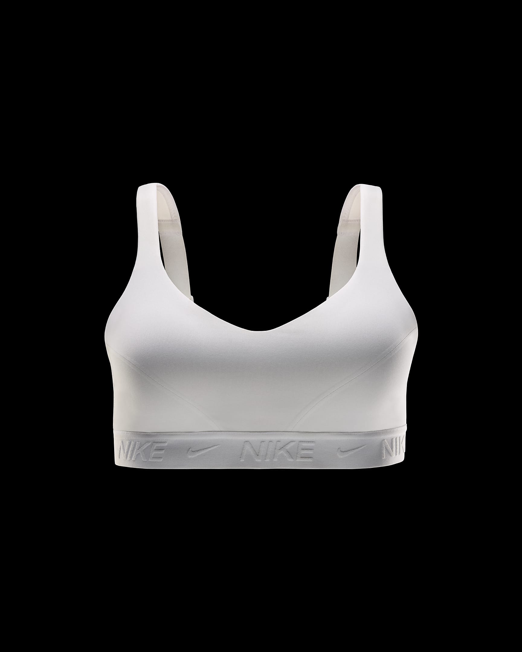 Nike Indy High Support Women's Padded Adjustable Sports Bra - White/Stone Mauve/White