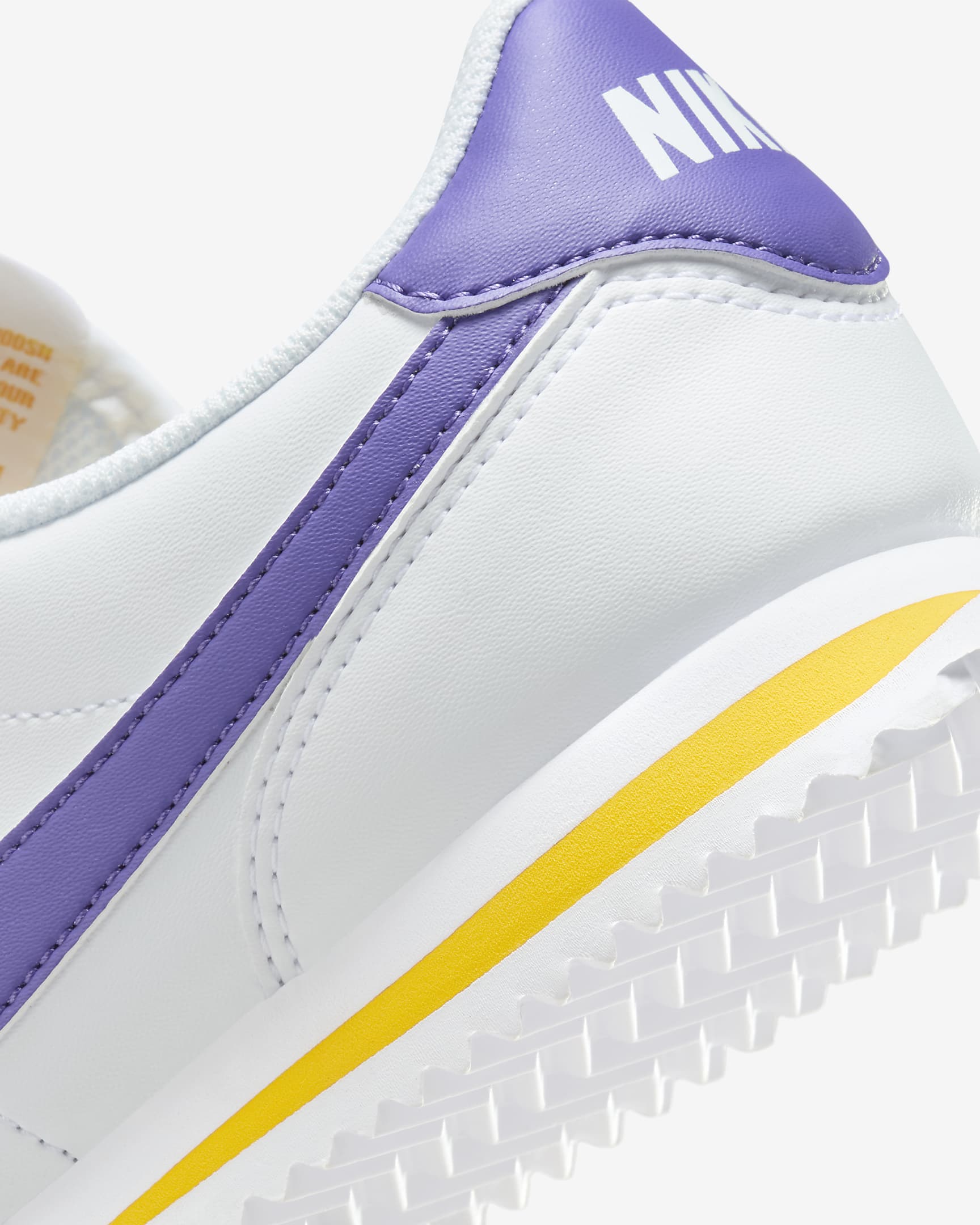 Nike Cortez Older Kids' Shoes - White/Varsity Maize/Varsity Purple