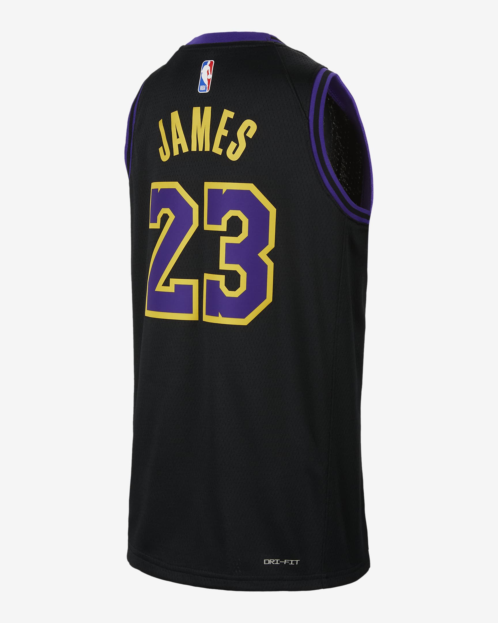 Lebron James Los Angeles Lakers 2023/24 City Edition Nike Swingman NBA-jersey met Dri-FIT voor kids - Zwart