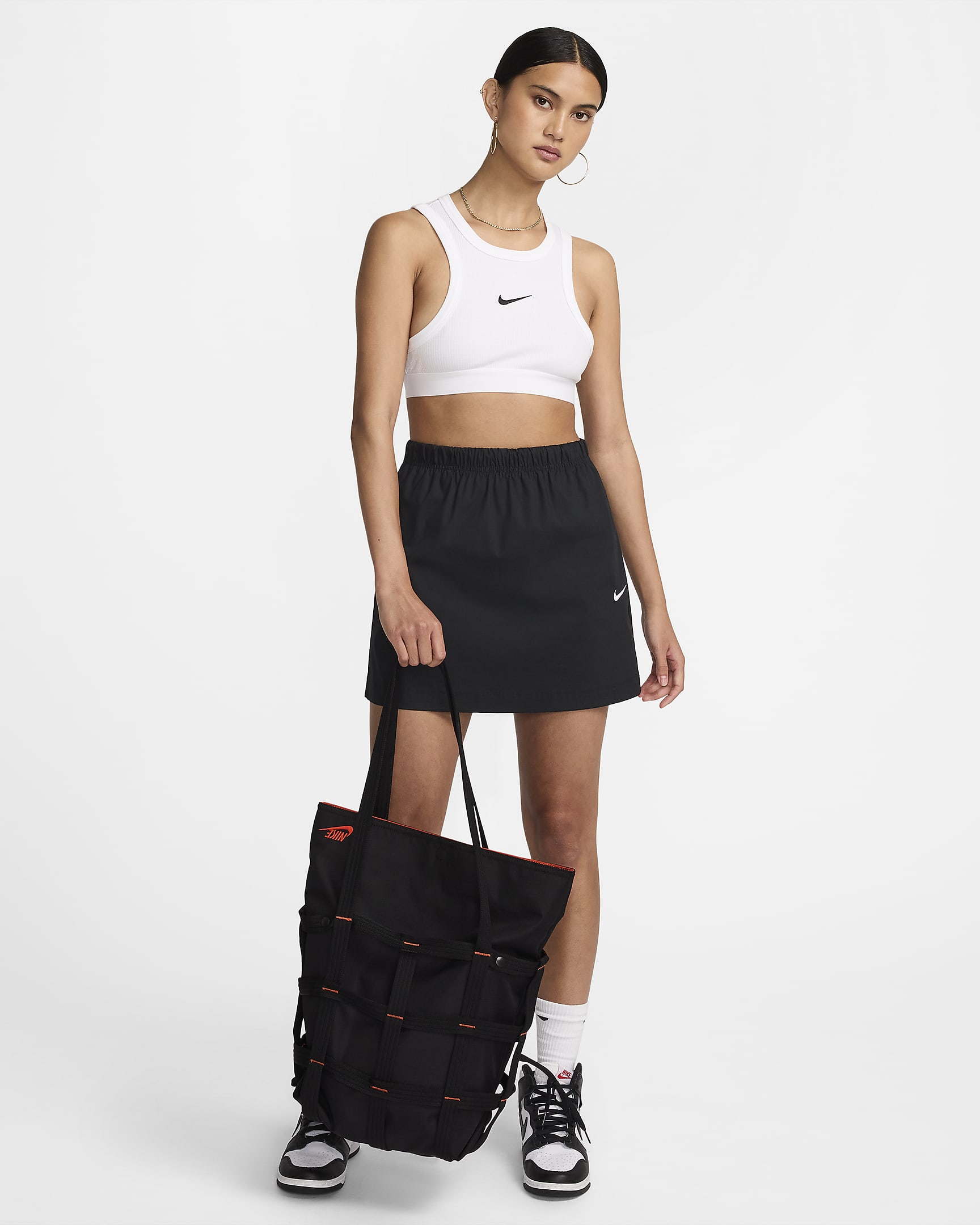 Torba Cargo Nike Sportswear (12 l) - Czerń/Czerń/Pomarańczowy