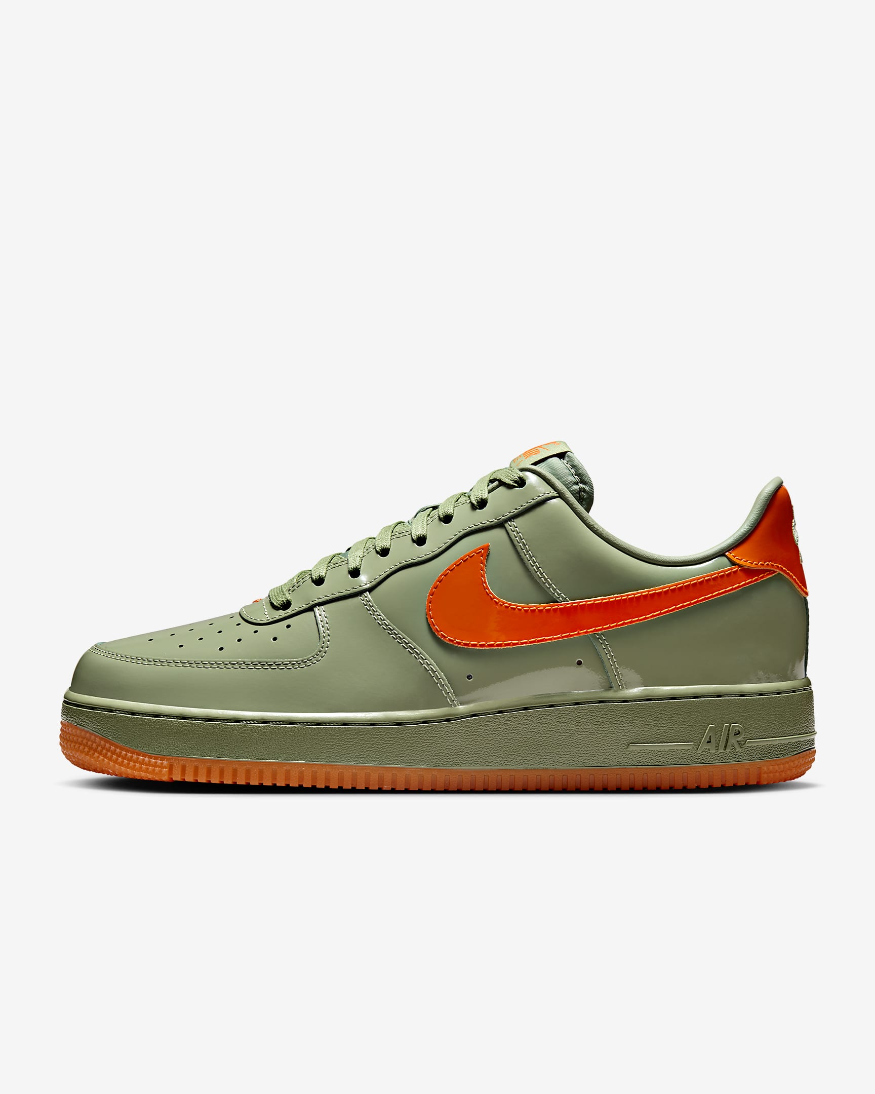 Nike Air Force 1 '07 Premium Herrenschuhe - Oil Green/Platinum Tint/Safety Orange