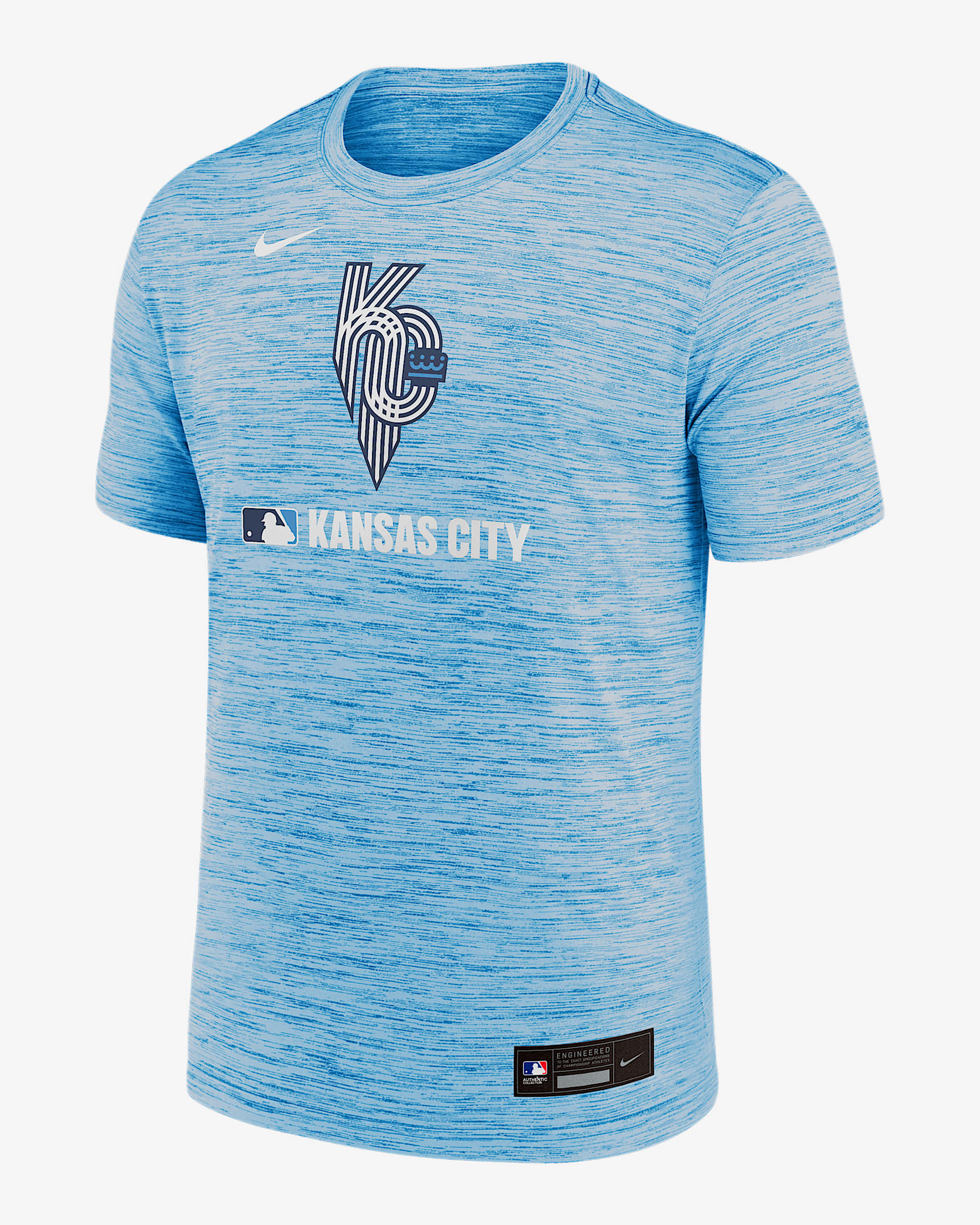 Kansas City Royals Authentic Collection City Connect Velocity Men's Nike Dri-FIT MLB T-Shirt - Light Blue