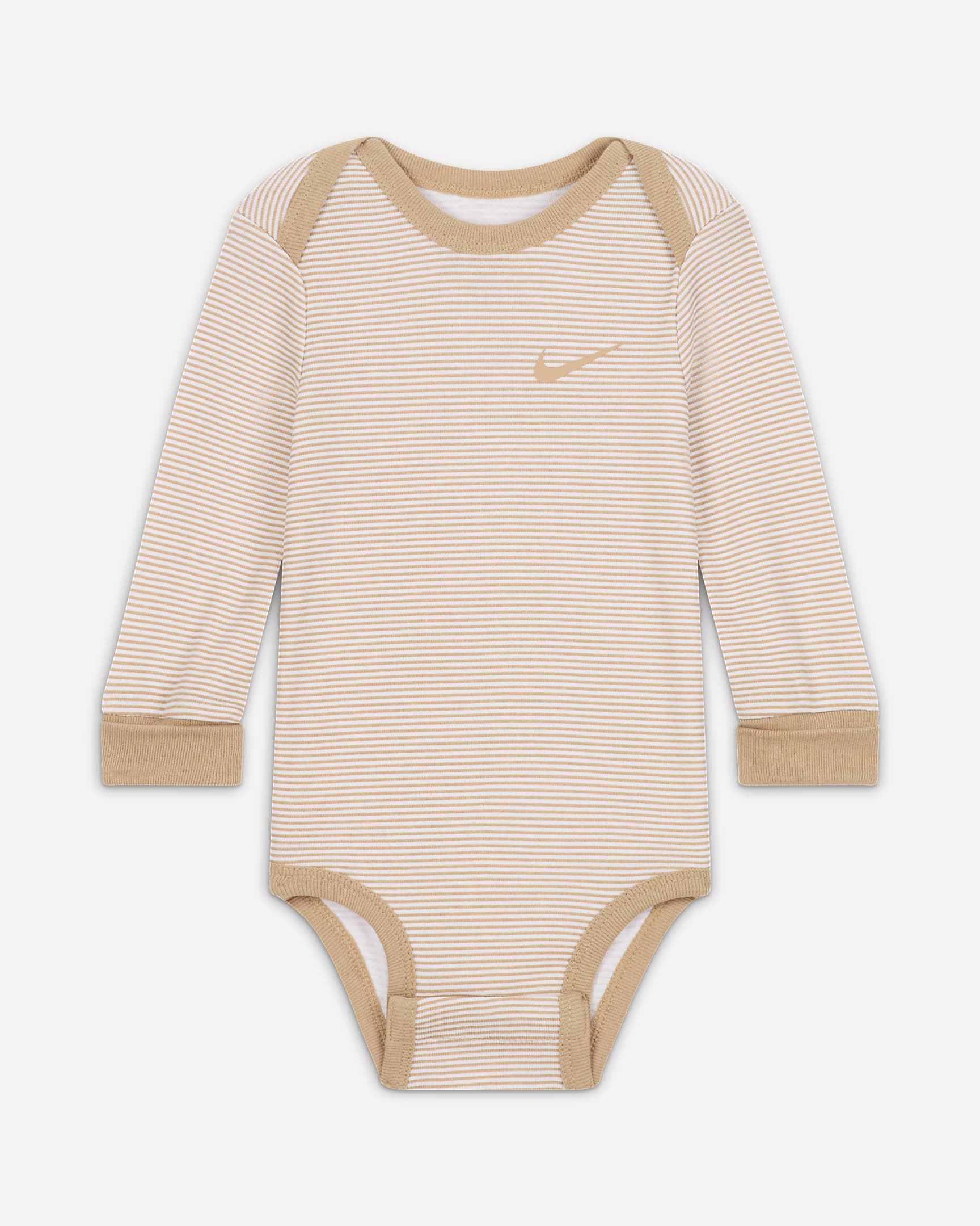 Nike Baby Essentials Baby (0-9M) Long Sleeve Bodysuits (3 Pack) - Pale Ivory