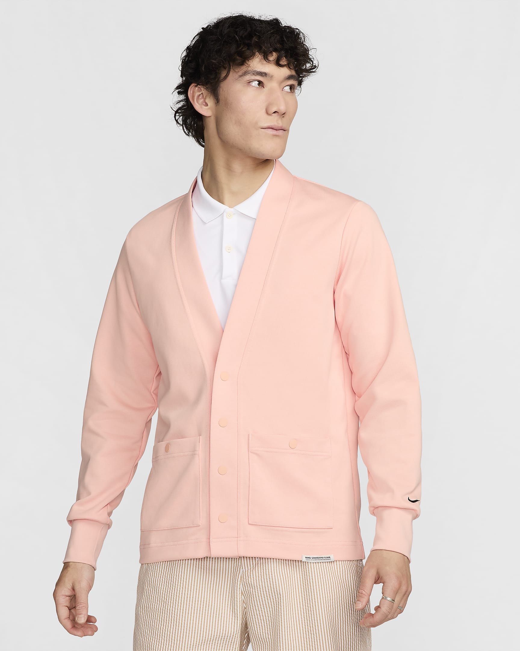 Nike Dri-FIT Standard Issue Men's Golf Cardigan - Arctic Orange/Black