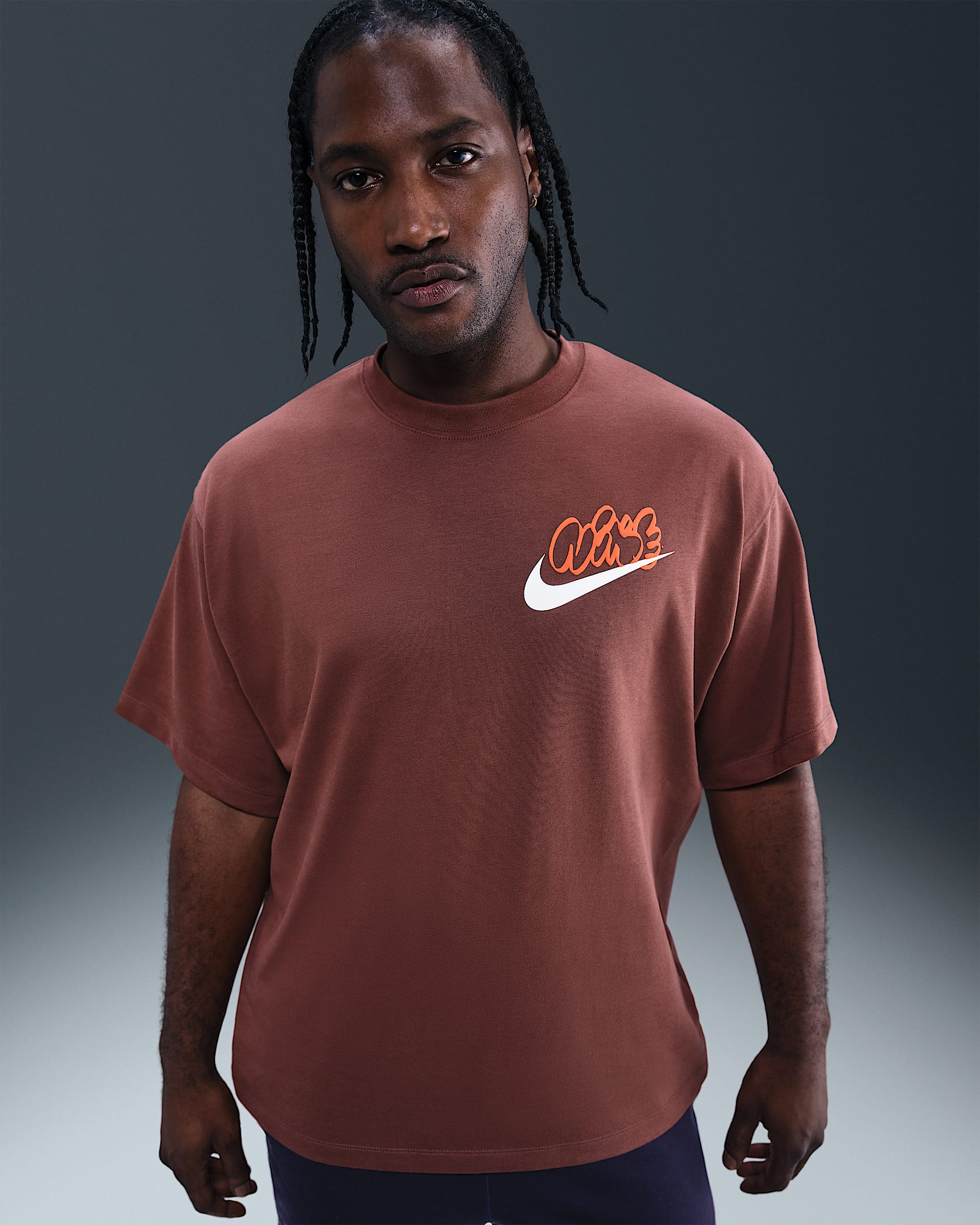 Nike Solo Swoosh T-Shirt (Herren) - Red Sepia