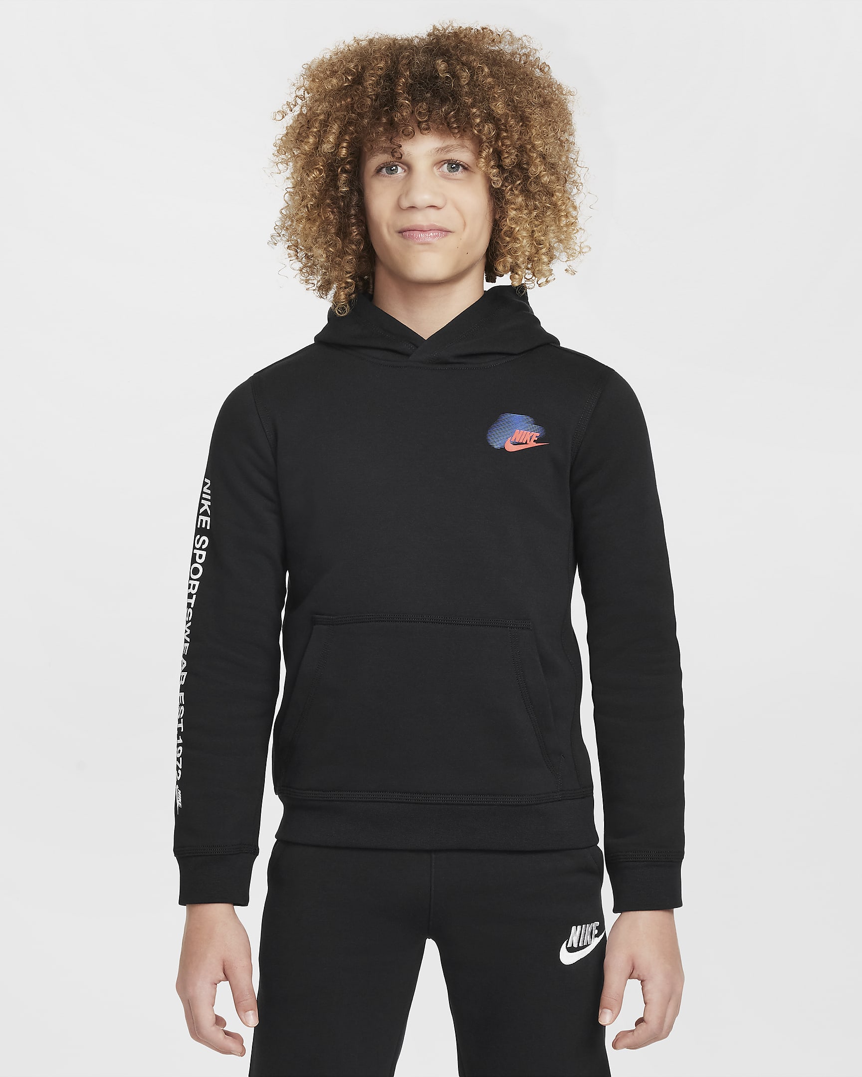 Sweat à capuche en tissu Fleece Nike Sportswear Standard Issue pour garçon plus âgé - Noir