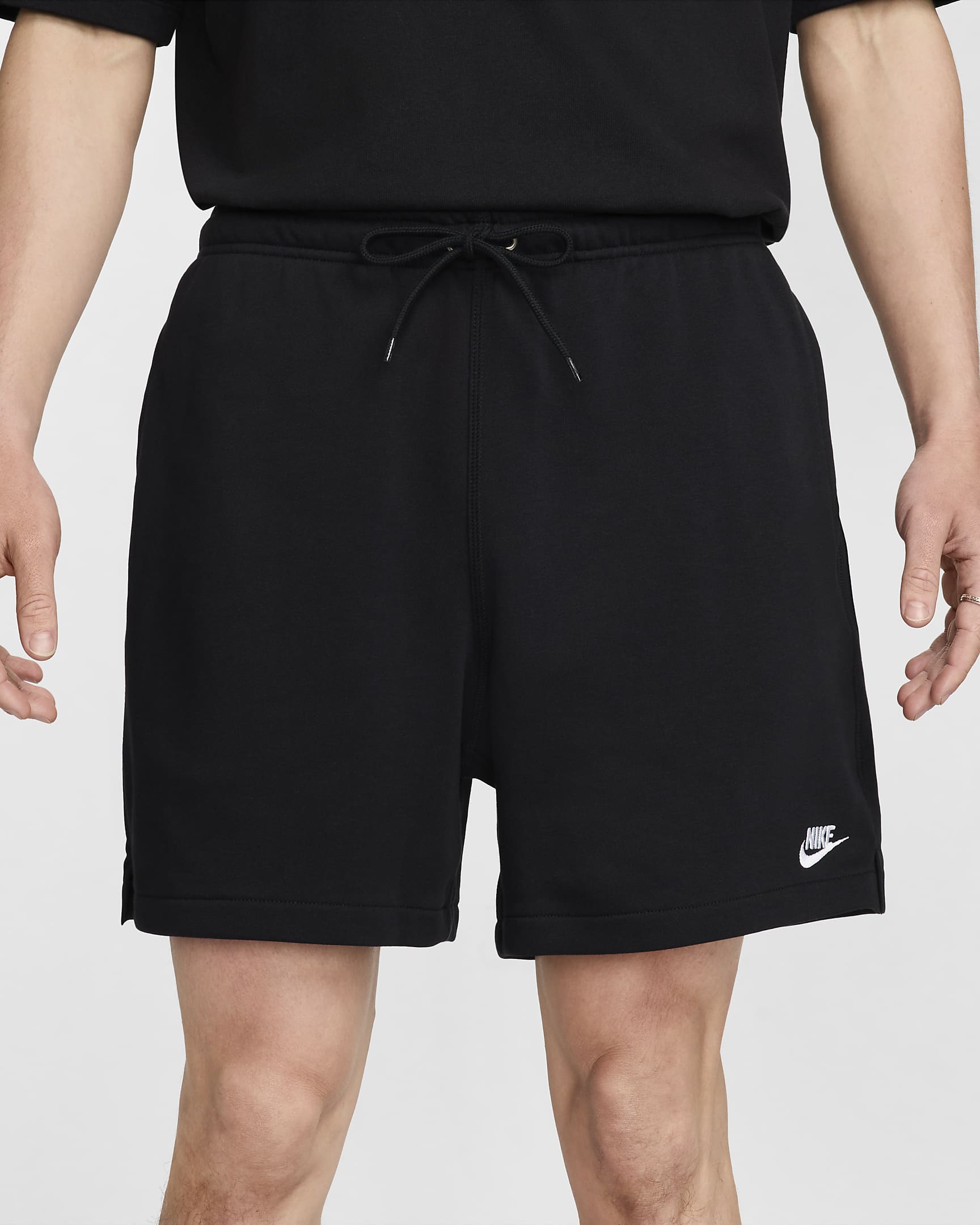 Nike Club Men's French Terry Flow Shorts - Black/Black/White