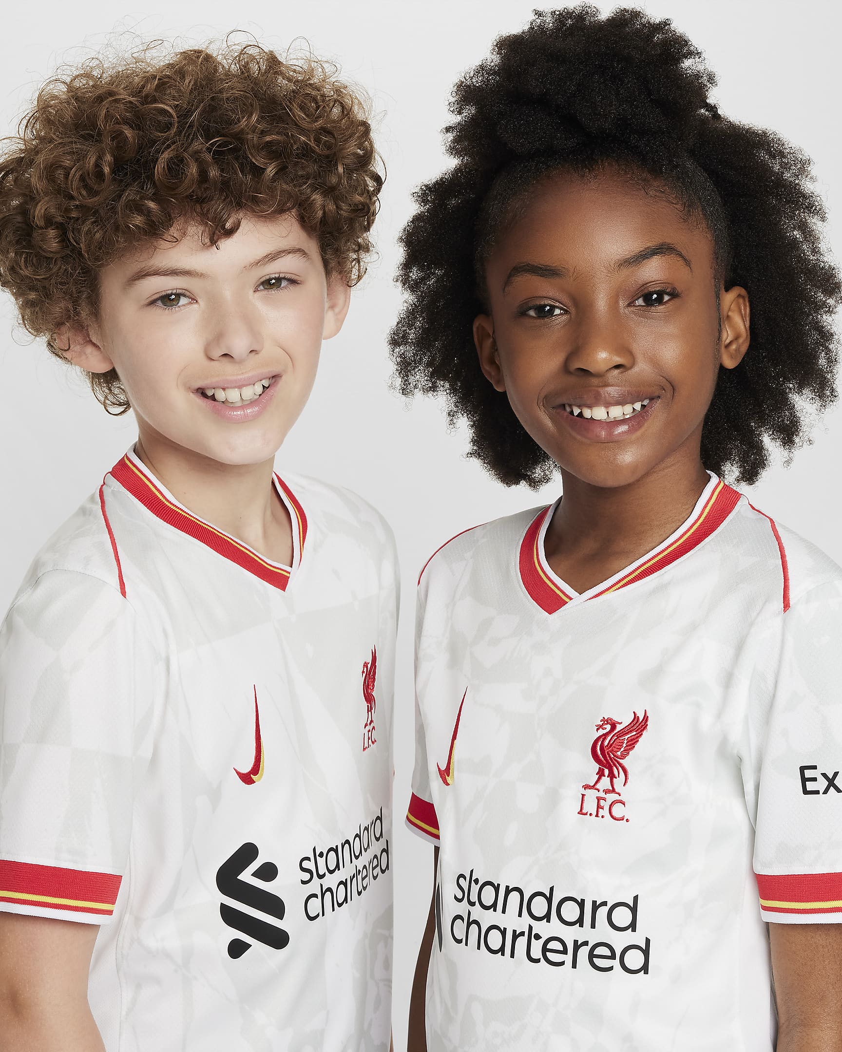 Tercera equipación Stadium Liverpool FC 2024/25 Camiseta de fútbol Replica Nike Dri-FIT - Niño/a - Blanco/Pure Platinum/Negro/Global Red