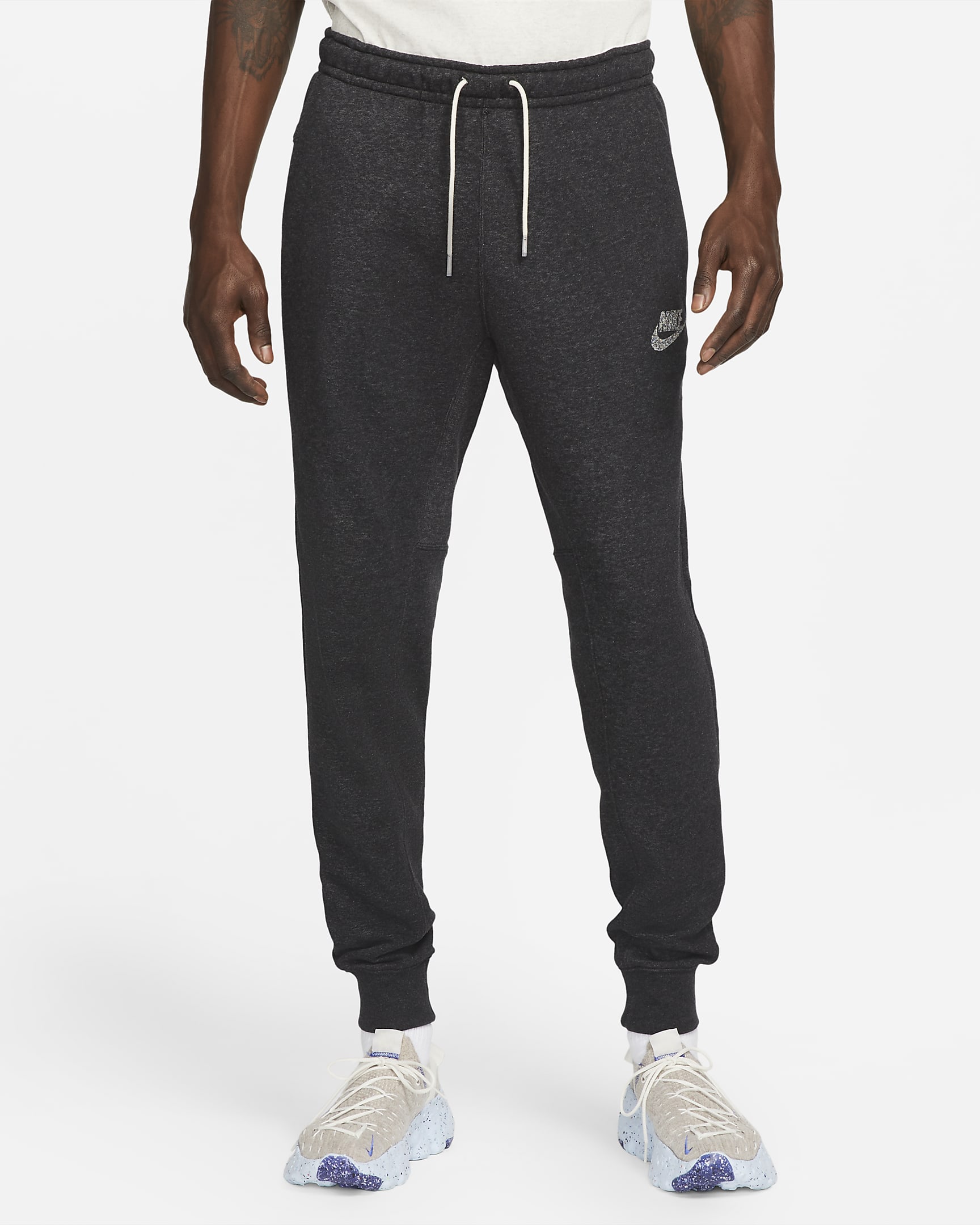 Pantalones deportivos de tejido Fleece para hombre Nike Sportswear - Negro/Blanco