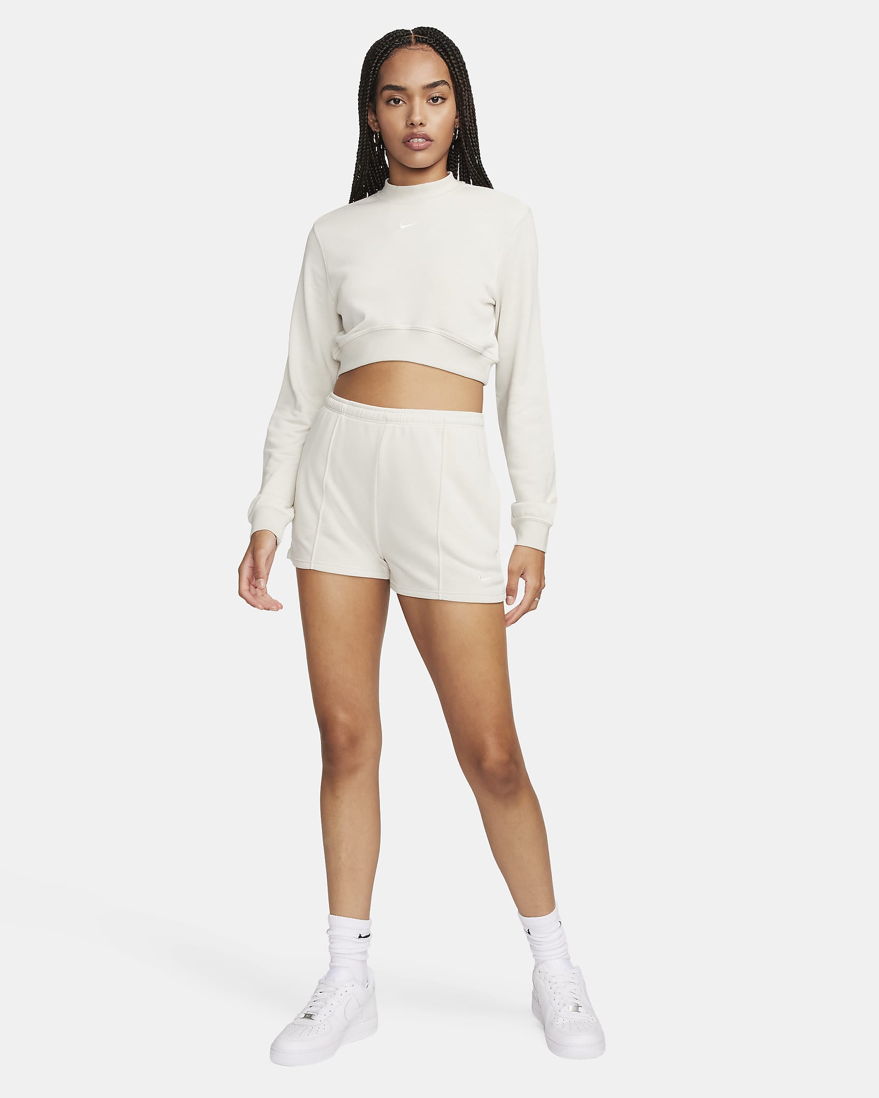 Nike Sportswear Chill Terry Women's Crew-Neck Cropped French Terry Top ...