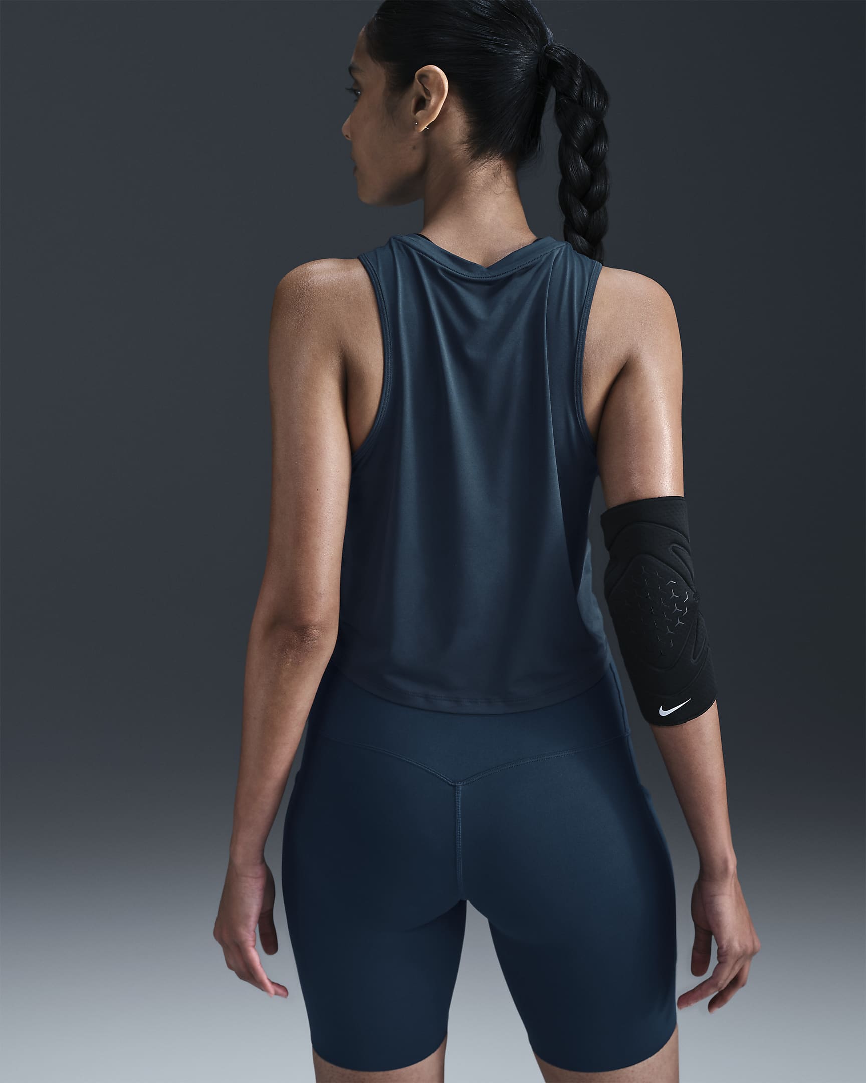 Nike One Classic Women's Dri-FIT Cropped Tank Top - Armoury Navy/Black