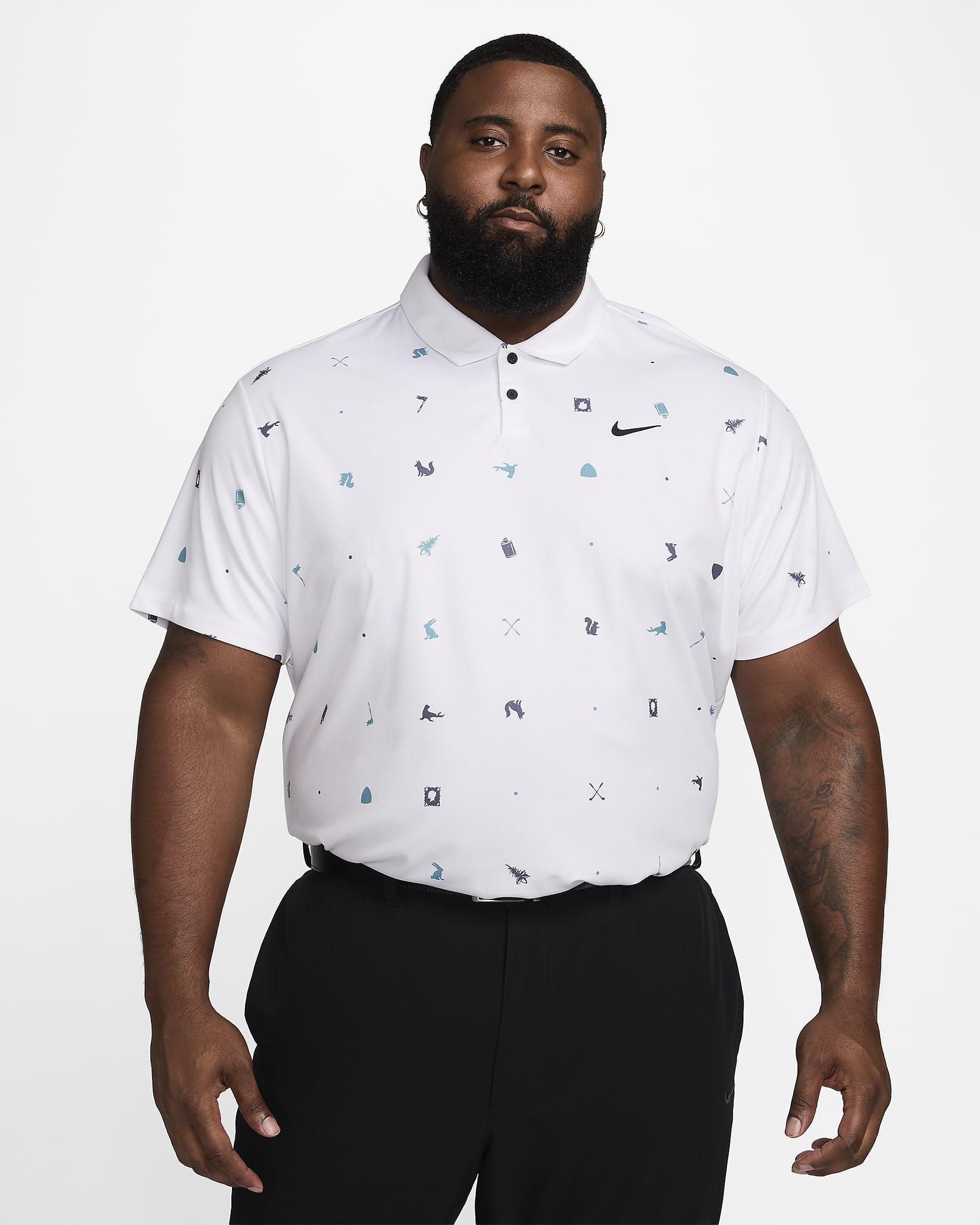 Nike Tour Dri-FIT-golfpolotrøje til mænd - hvid/sort