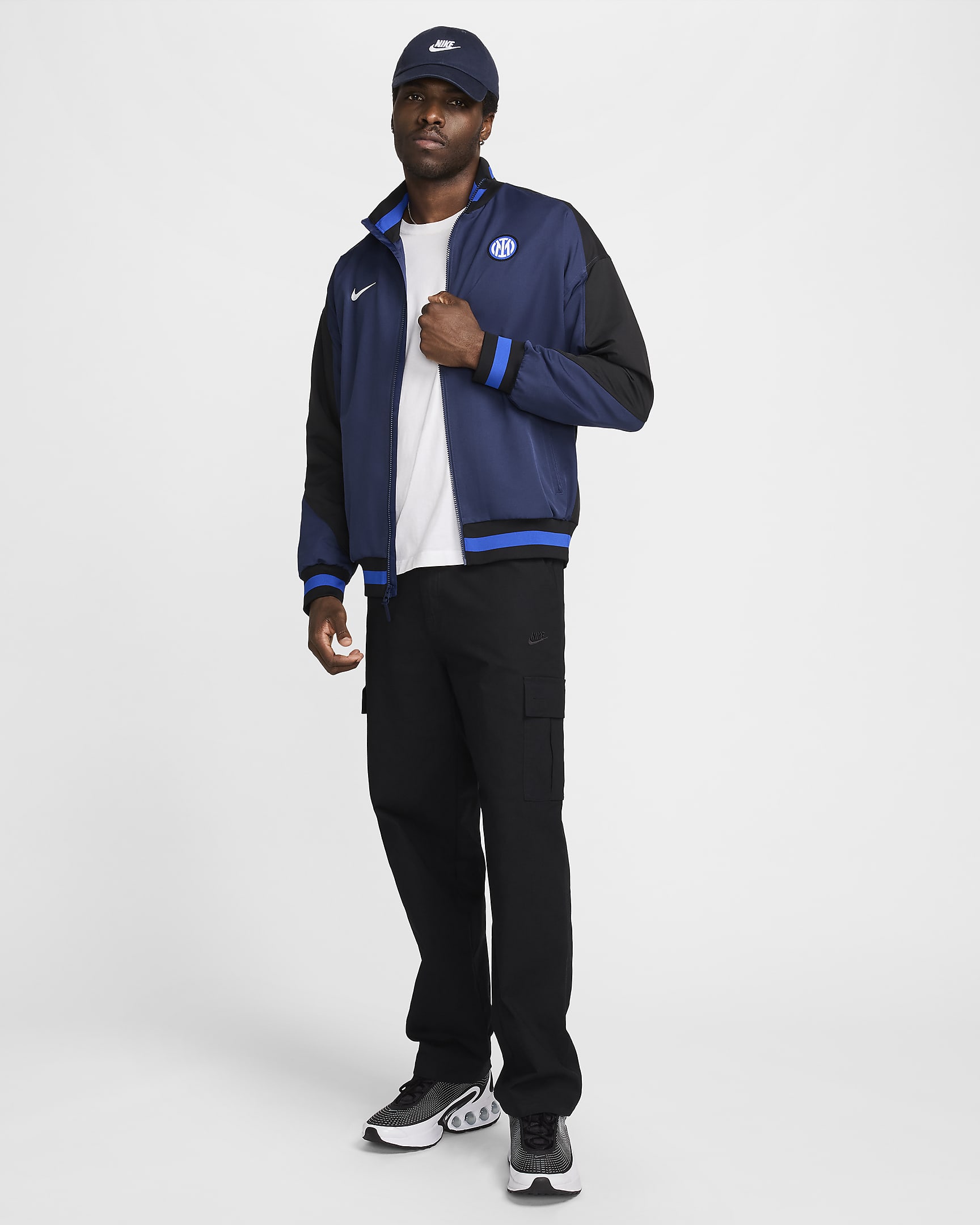 Veste de foot nationale Nike Dri-FIT Inter Milan Strike pour homme - Midnight Navy/Noir/Blanc