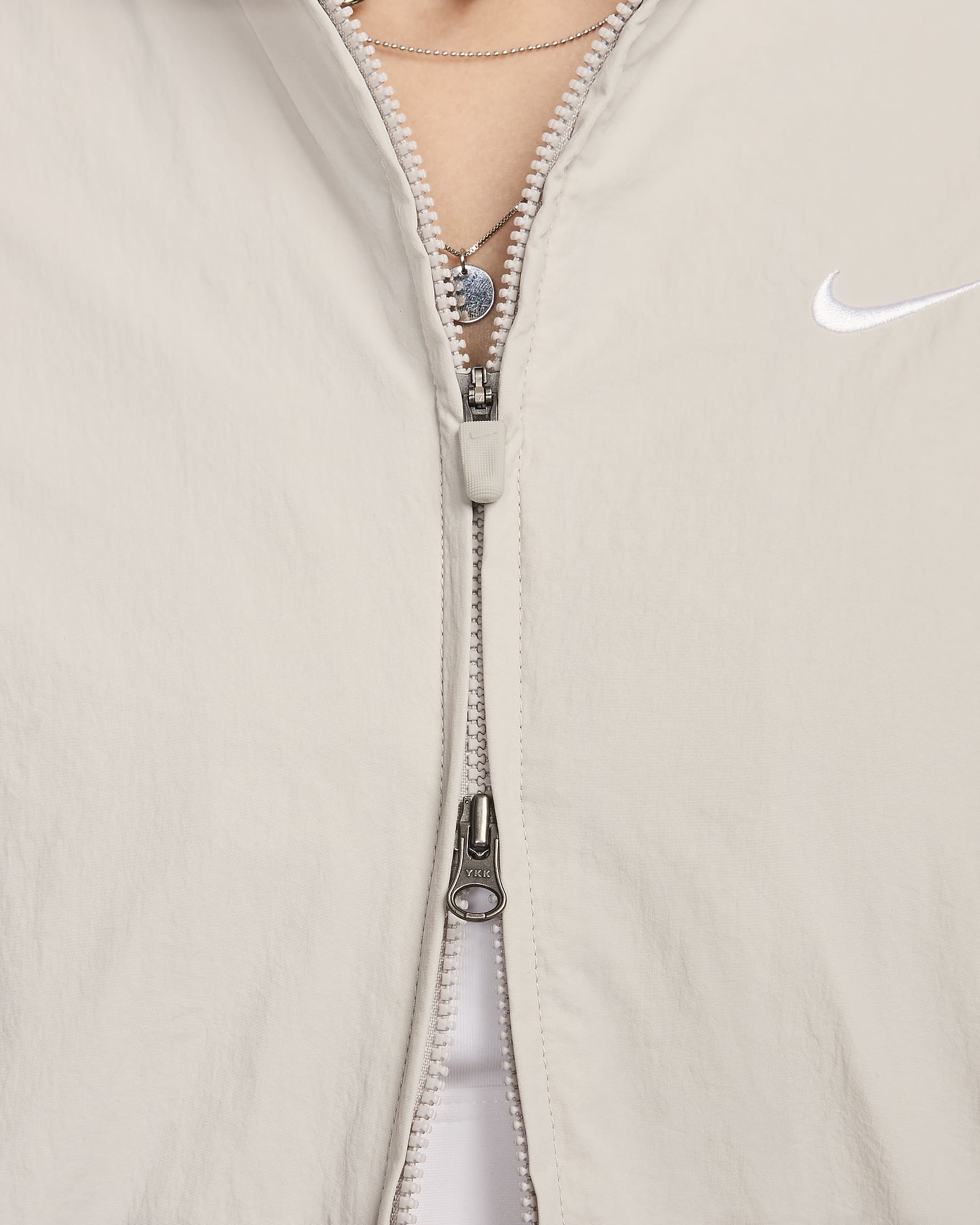 Nike Sportswear Collection Women's Oversized Repel Zip Jacket - Light Iron Ore/White