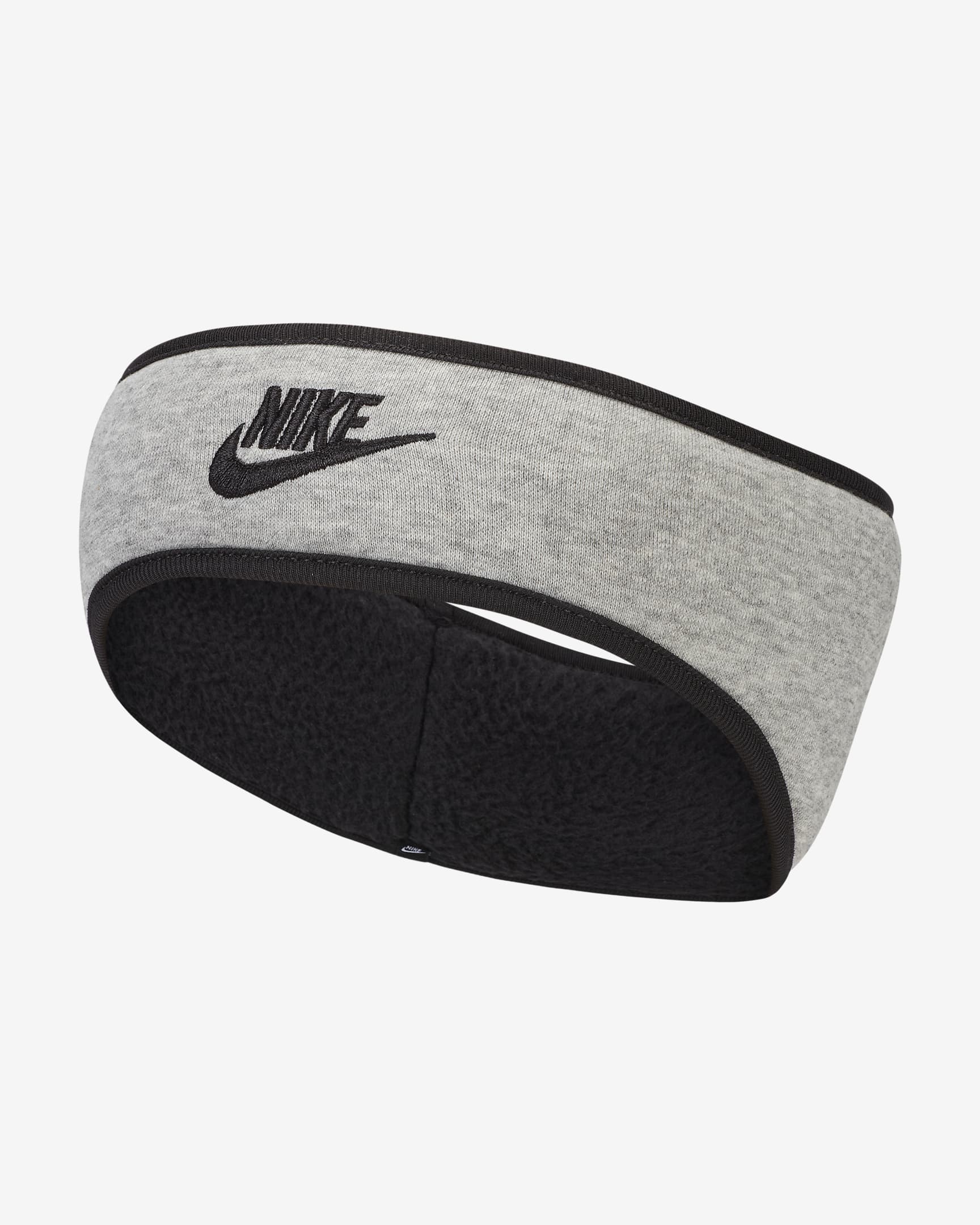 Banda para la cabeza para hombre Nike Club Fleece - Gris claro jaspeado/Negro