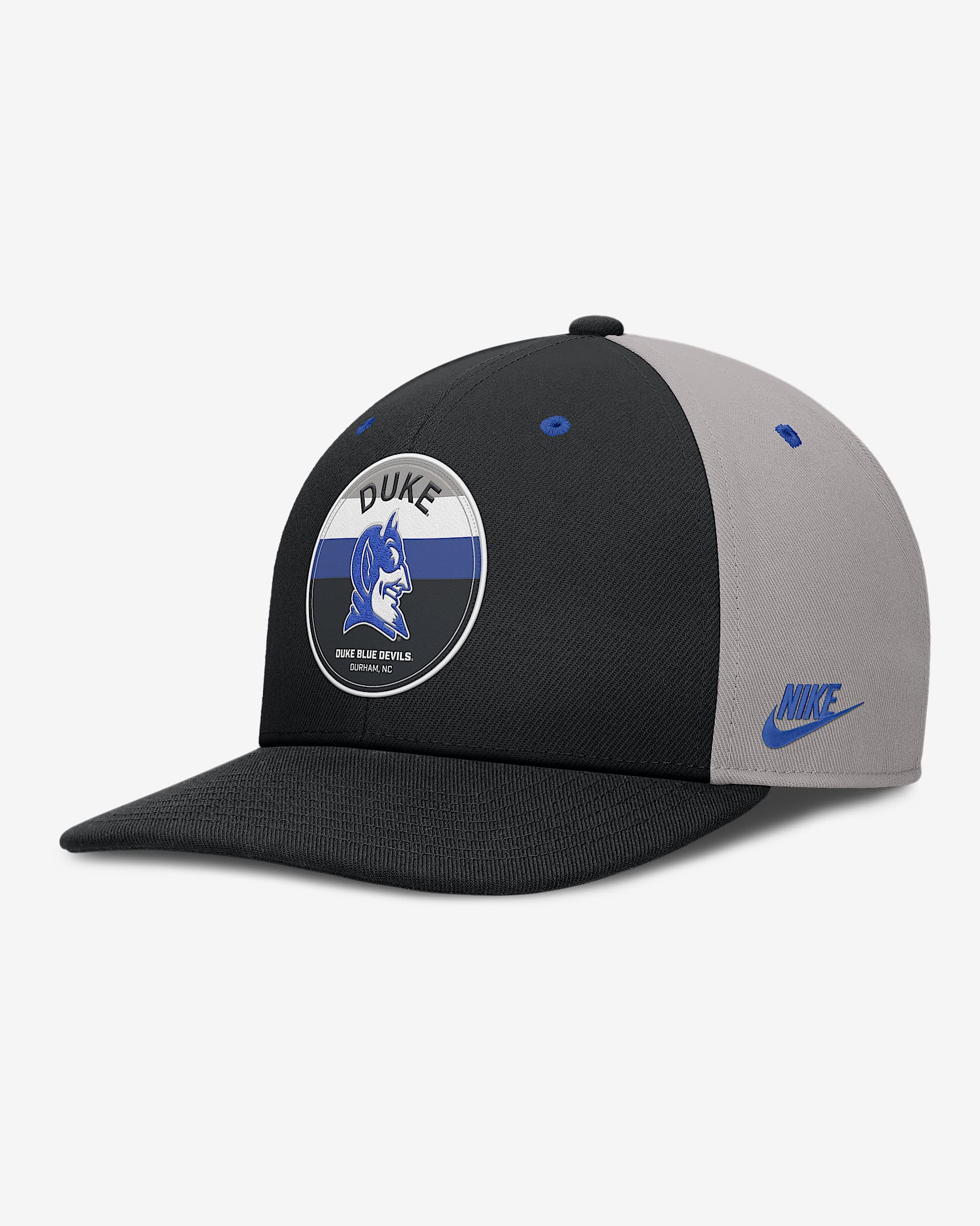 Gorra universitaria Nike Dri-FIT ajustable para hombre Duke Athletic Prep Pro - Negro