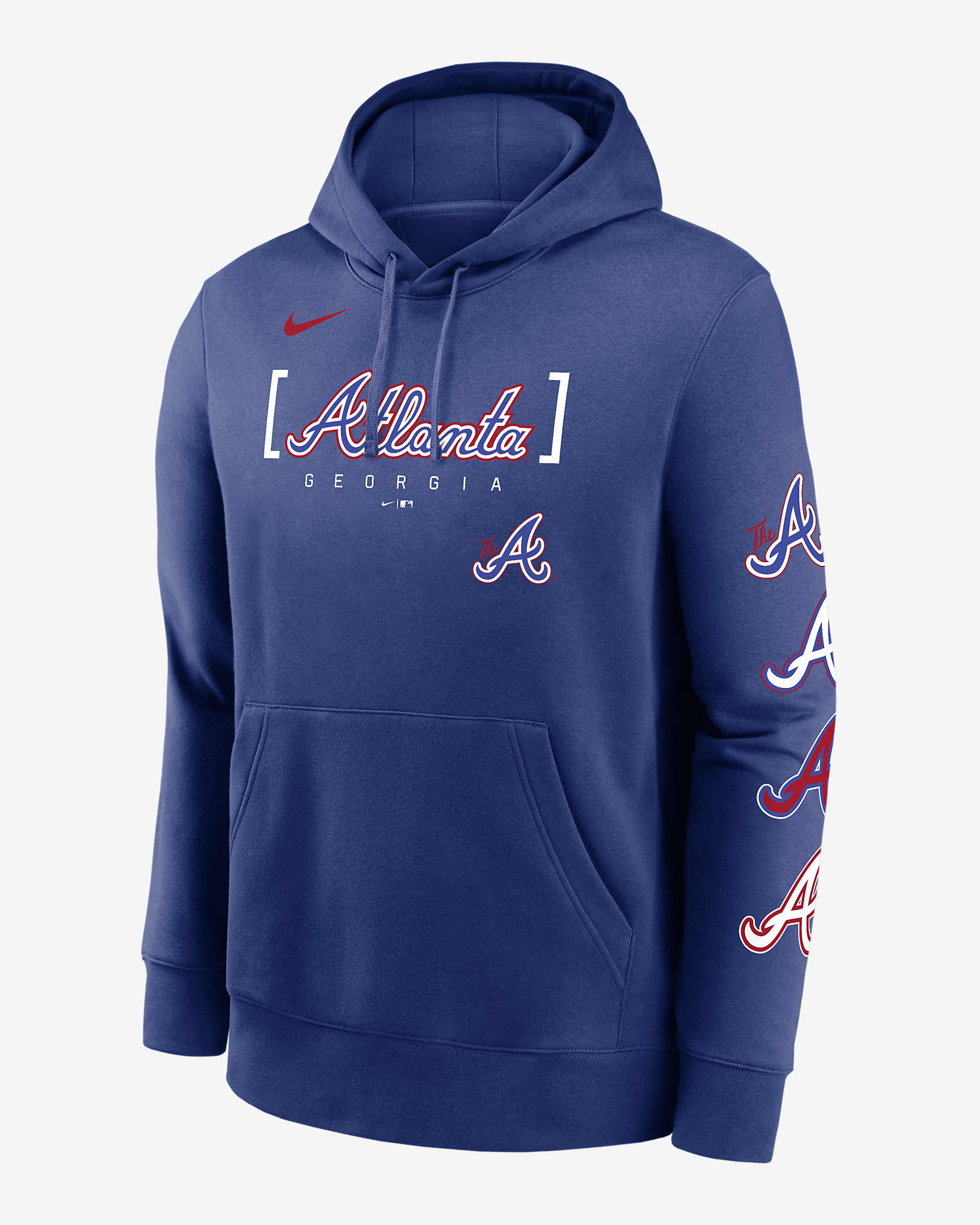 Sudadera con gorro sin cierre Nike de la MLB para hombre Atlanta Braves ...