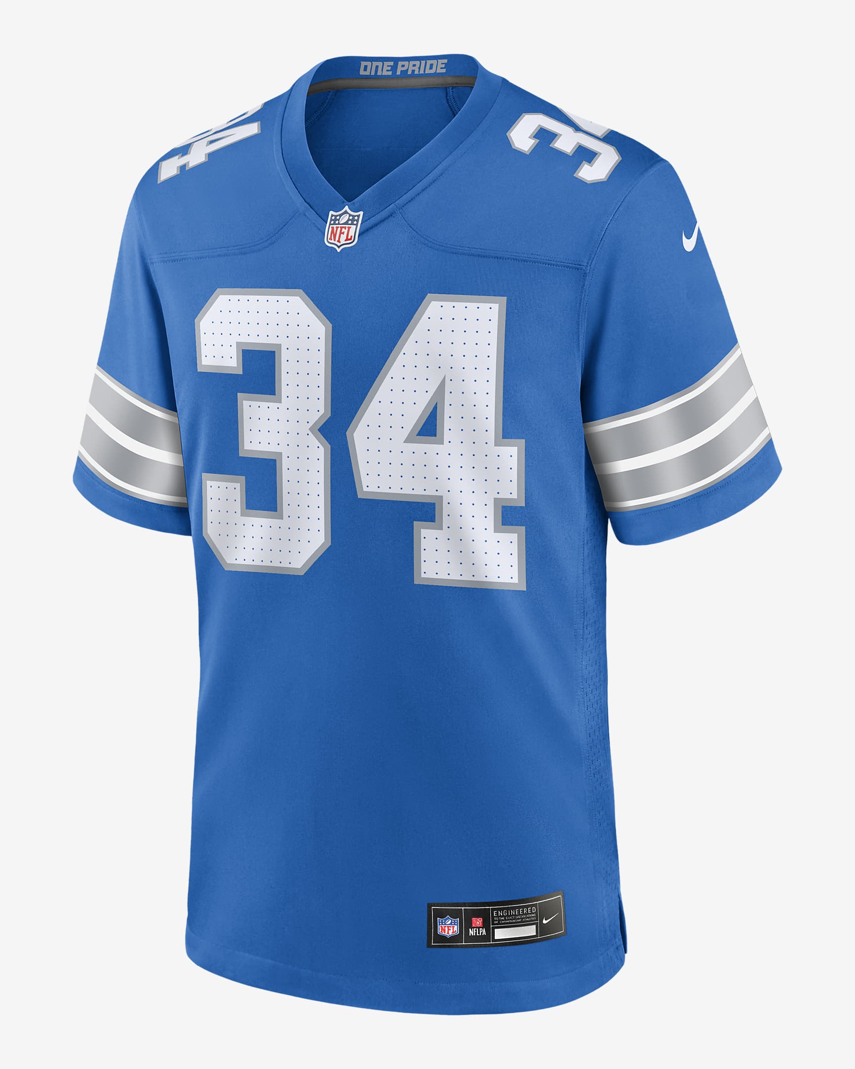 Alex Anzalone Detroit Lions Men's Nike NFL Game Football Jersey - Blue