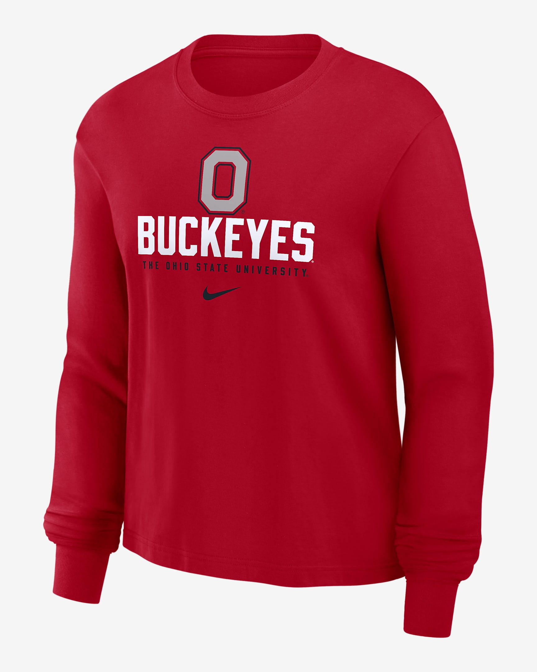 Ohio State Buckeyes Primetime University Boxy Women's Nike College Long-Sleeve T-Shirt - University Red