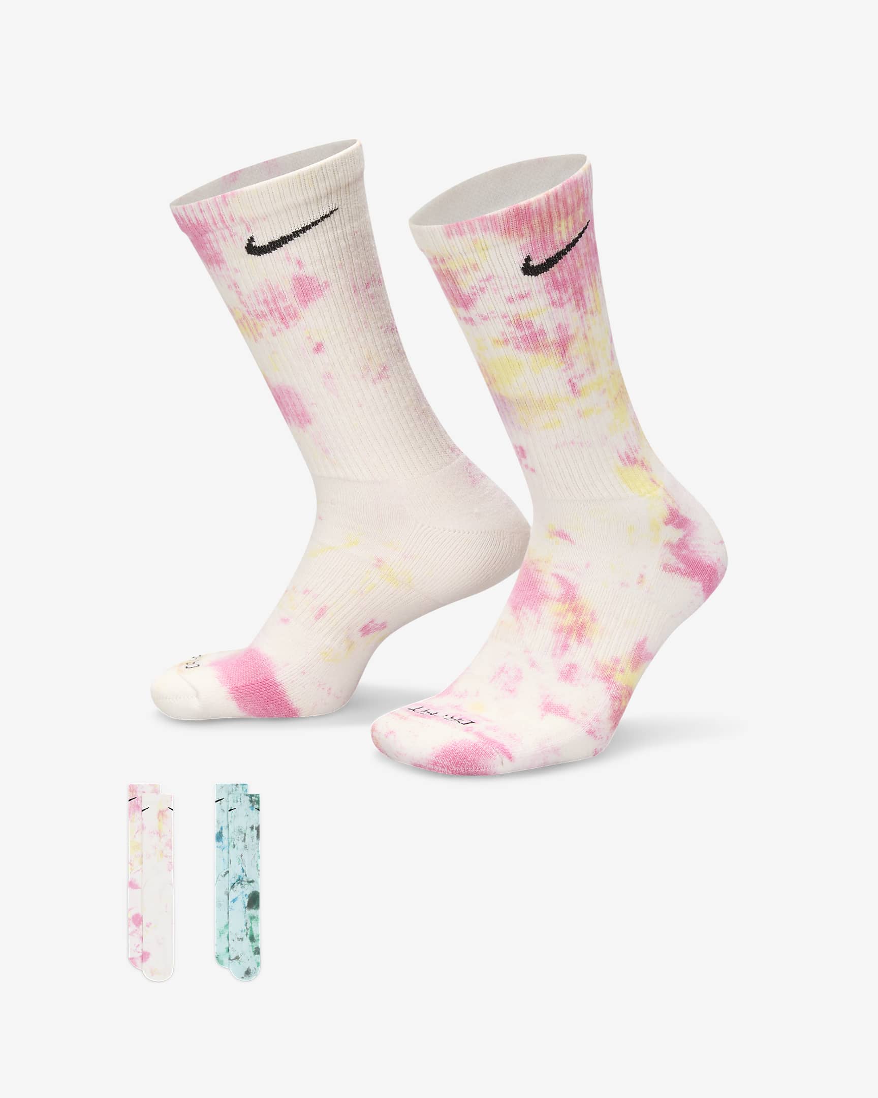 Nike Everyday Plus Cushioned Crew Socks (2 Pairs) - Multi-Color
